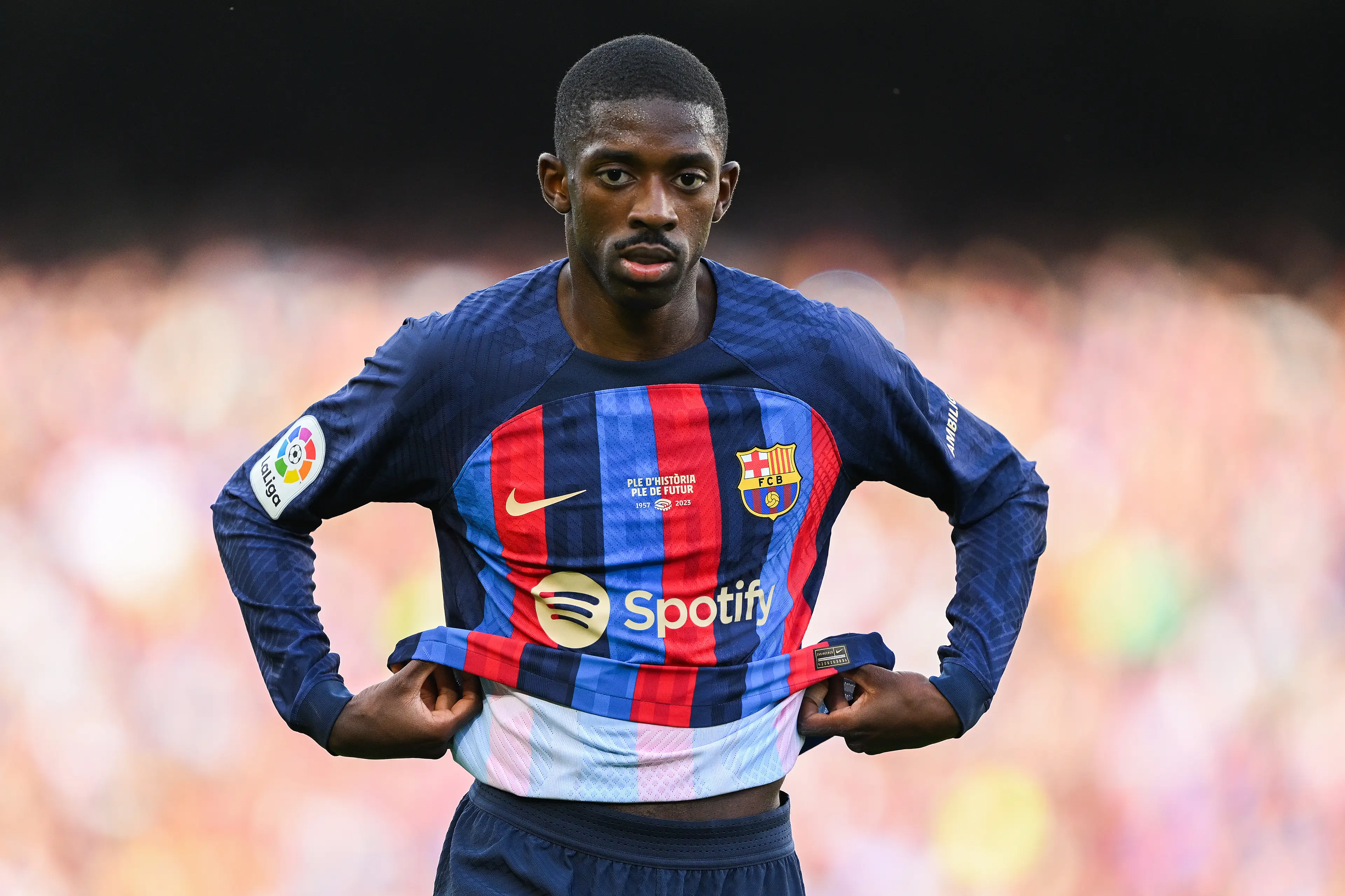 Ousmane Dembele spent six seasons at Barcelona before signing for Paris Saint-Germain. Image: Getty 