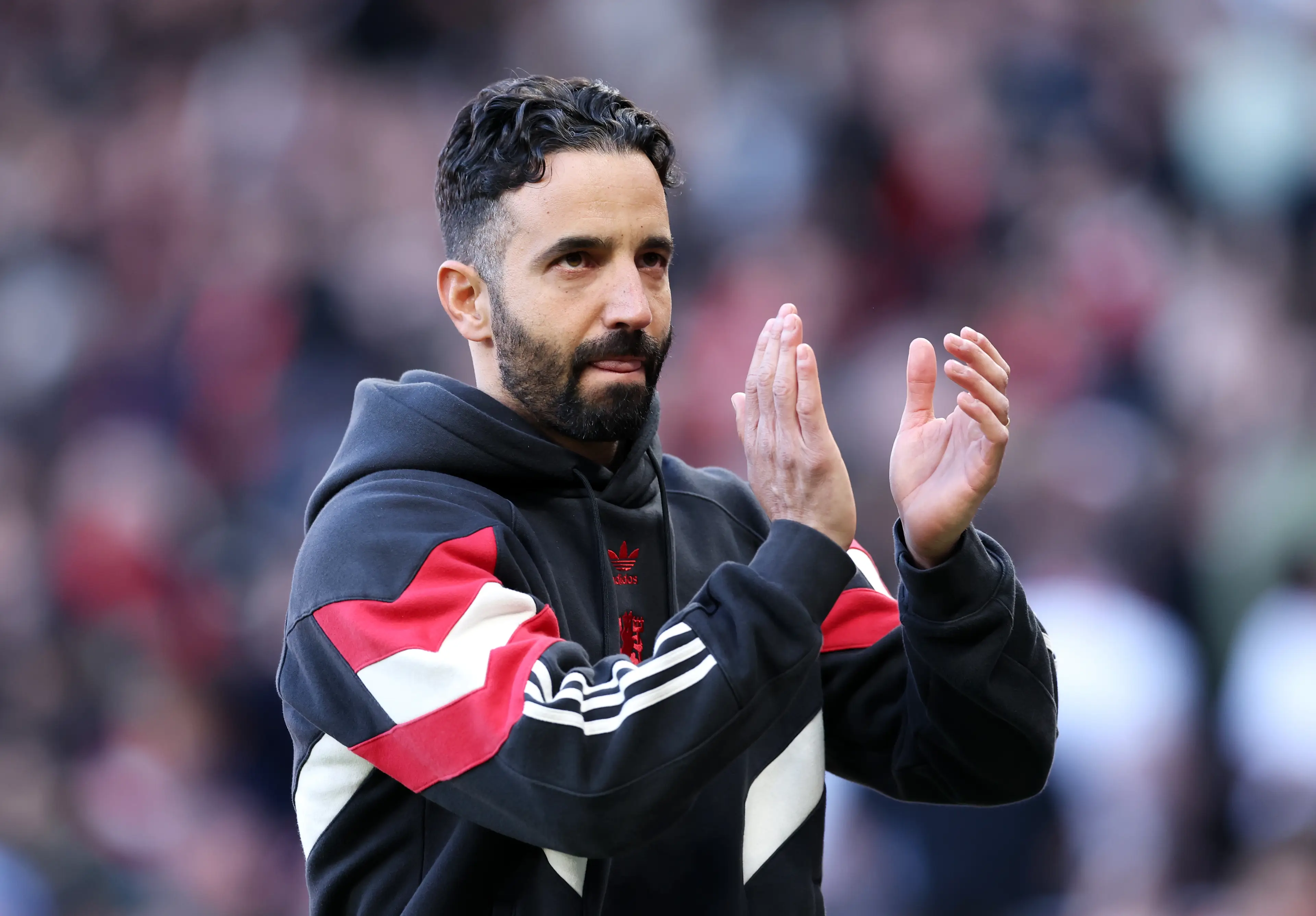 Ruben Amorim has responded to Gary Neville's comments. Image: Getty