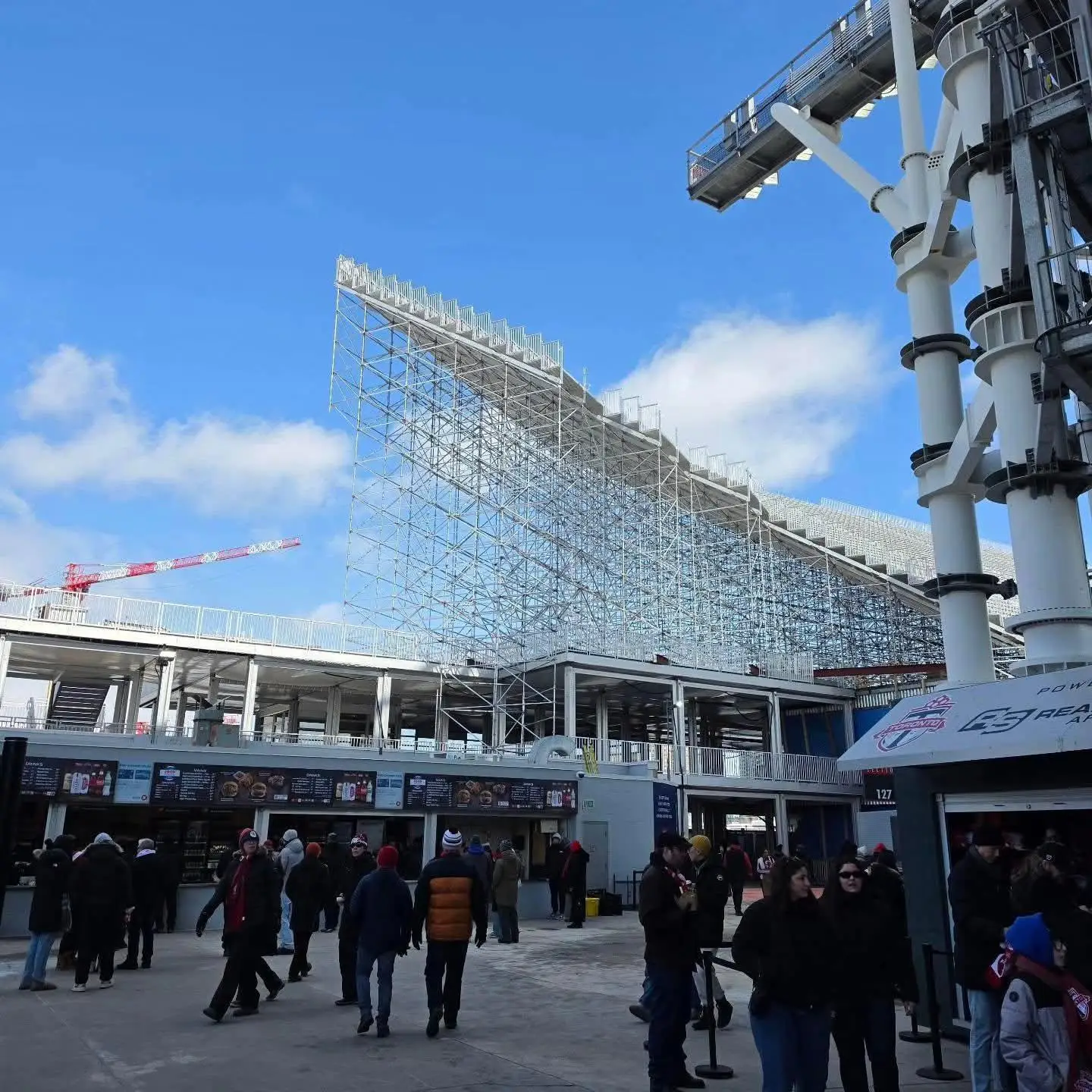 The BMO Field has new temporary structures. Image: Reddit/hot4hotz