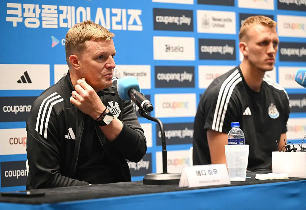 Eddie Howe spoke with the media during a press conference in Seoul. (Image: Getty)