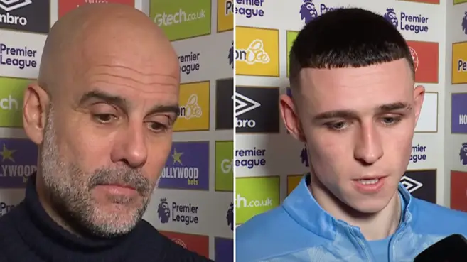 Pep Guardiola told what Phil Foden thought of Man City’s performance mid-interview and his response was savage