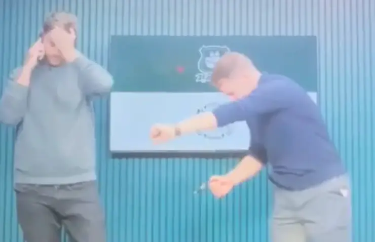 Cleverley removed his microphone and walked off. Image credit: Argyle TV