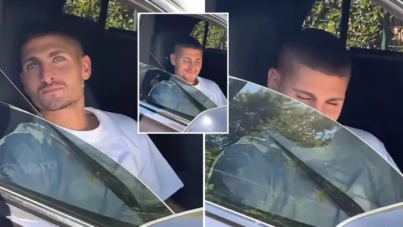 Paris Saint Germain star Marco Verratti seemingly caught smoking by fan