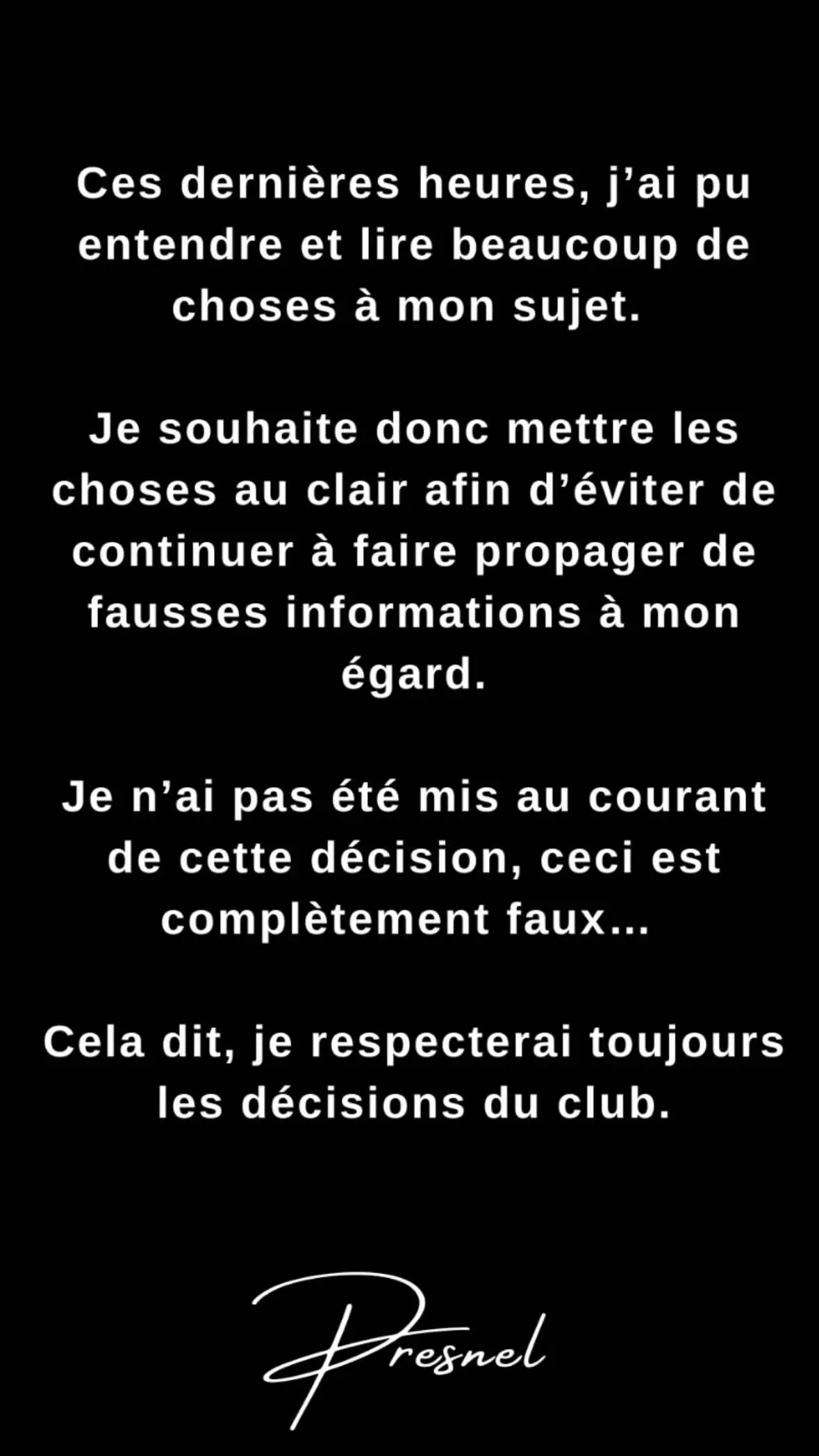 PSG defender Presnel Kimpembe spoke out on being removed from the vice-captaincy role and being replaced with Kylian Mbappe.