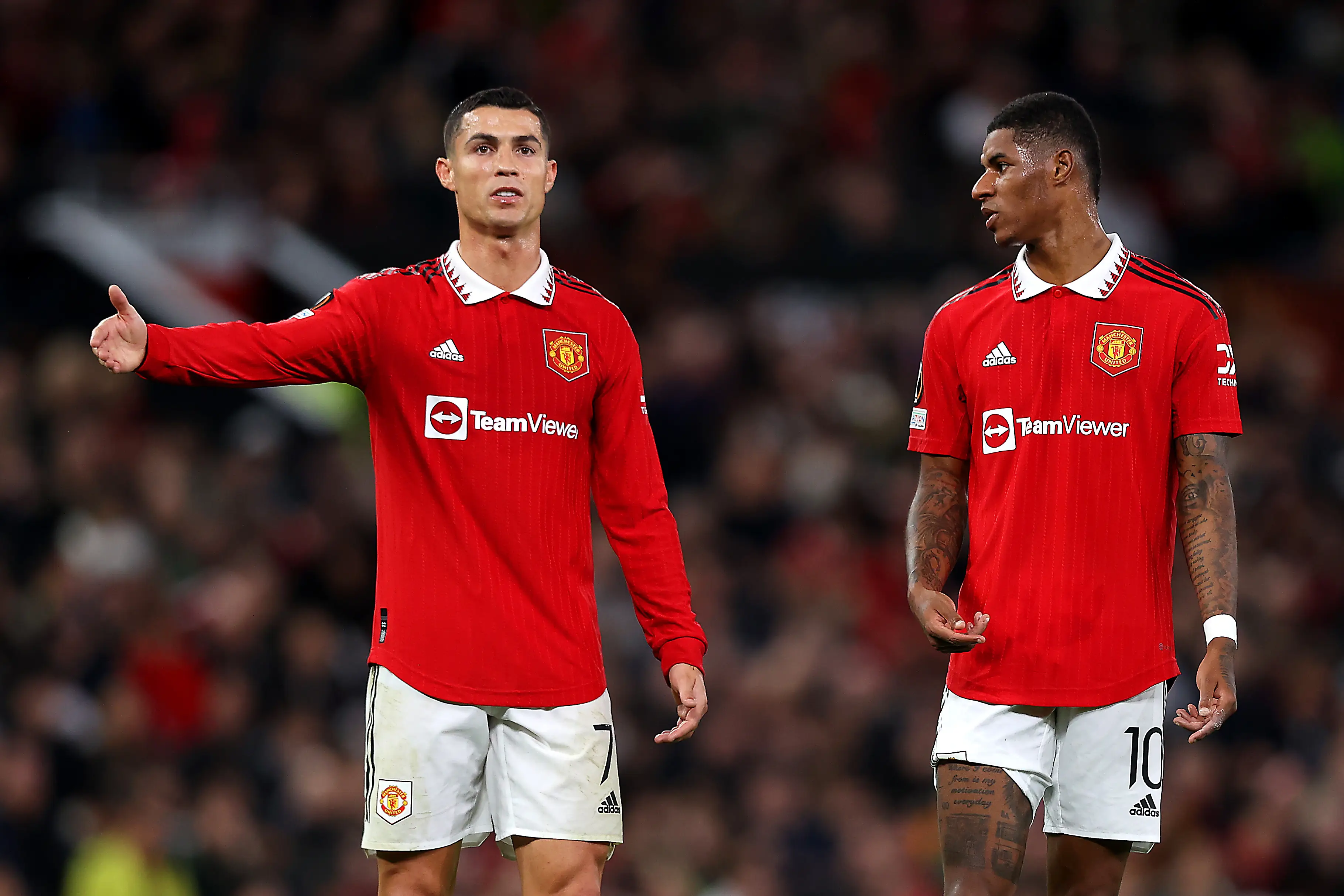 Cristiano Ronaldo and Marcus Rashford played together at Manchester United. (Image: Getty)