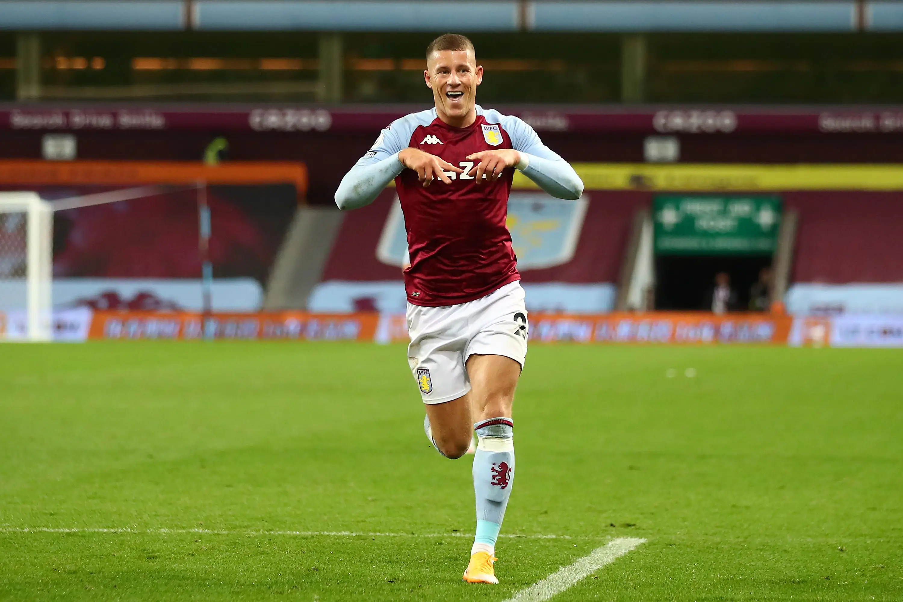 Ross Barkley celebrates scoring during his time at Aston Villa (Getty)