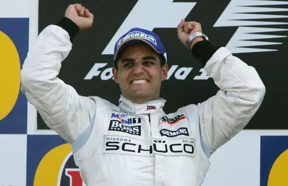 Juan Pablo Montoya won seven F1 Grands Prix, including the 2003 British GP (Image: Getty)