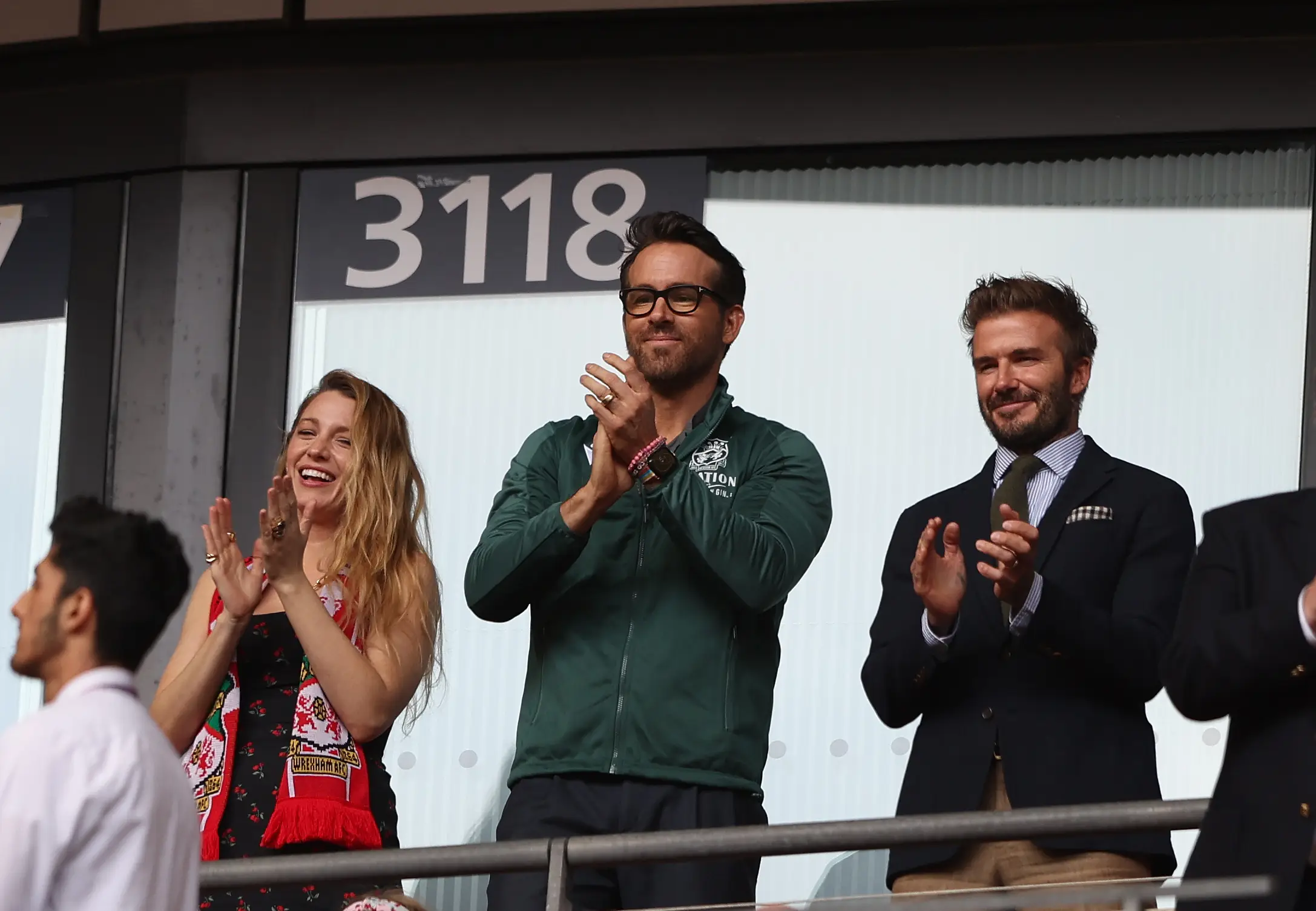 Blake Lively and Ryan Reynolds in attendance for Wrexham vs Bromley at Wembley alongside David Beckham. Image: Getty