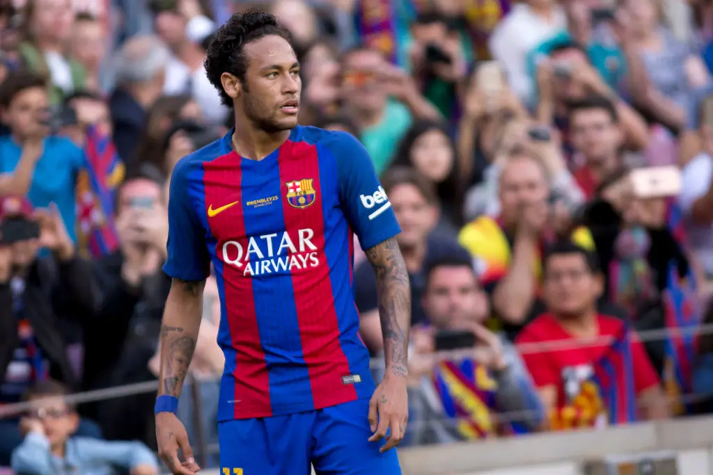 Neymar Jr for Barcelona in 2017 prior to his move to PSG-Getty