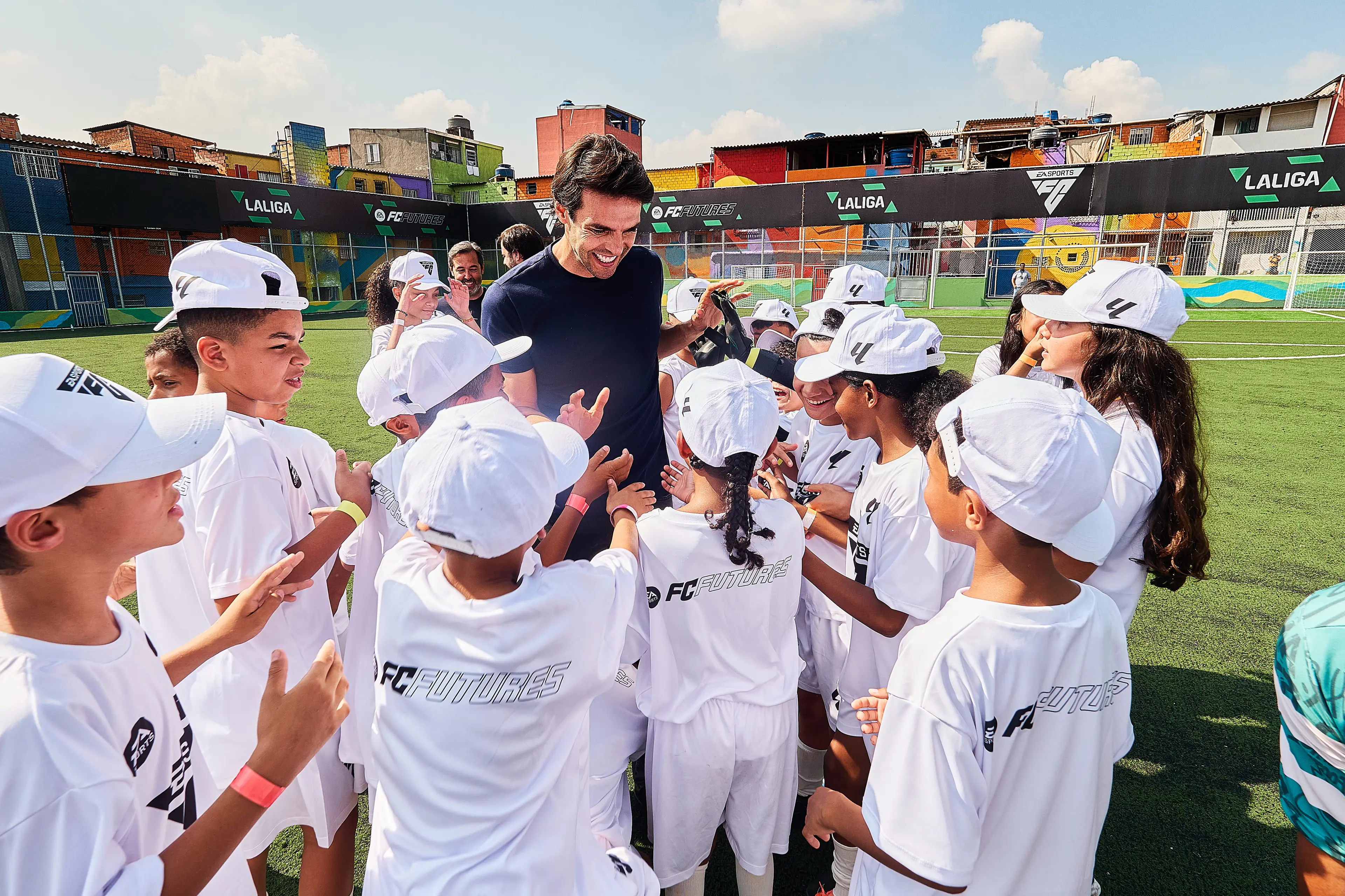 Kaka with the children who attended FC Futures' event (Credit:EA)