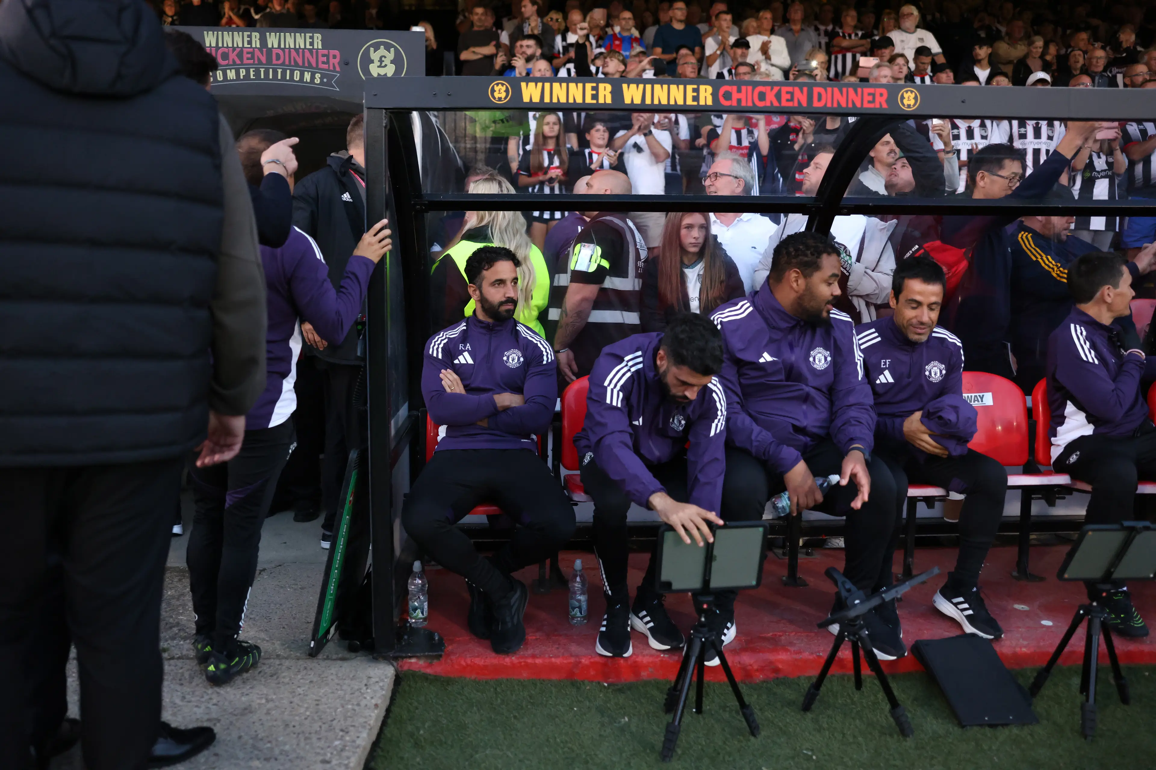 Ruben Amorim did not watch Manchester United's penalty shootout against Grimsby Town. Image: Getty 