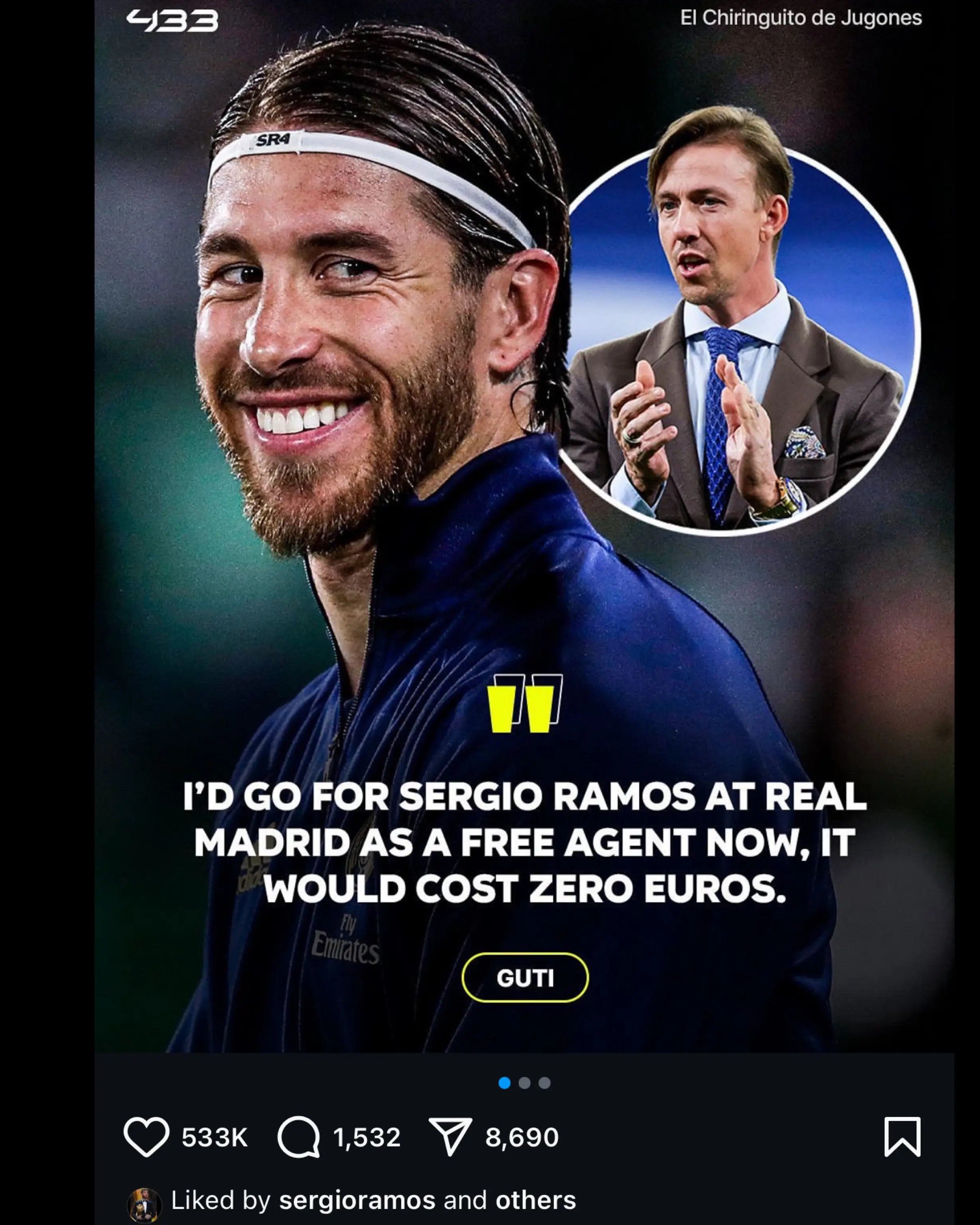Sergio Ramos has got Real Madrid fans talking following his social media activity. Image: X/@MadridXtra