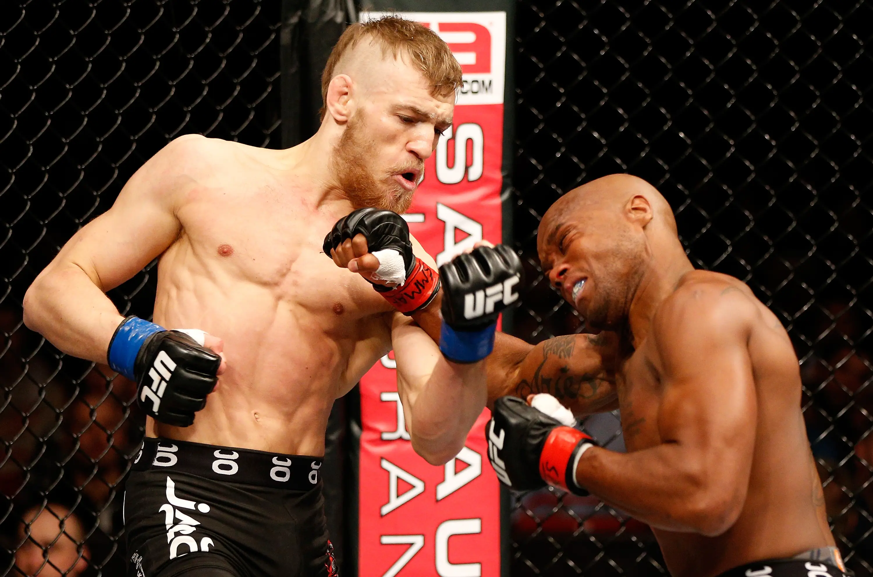 Conor McGregor against Marcus Brimage during his UFC debut. Image: Getty 