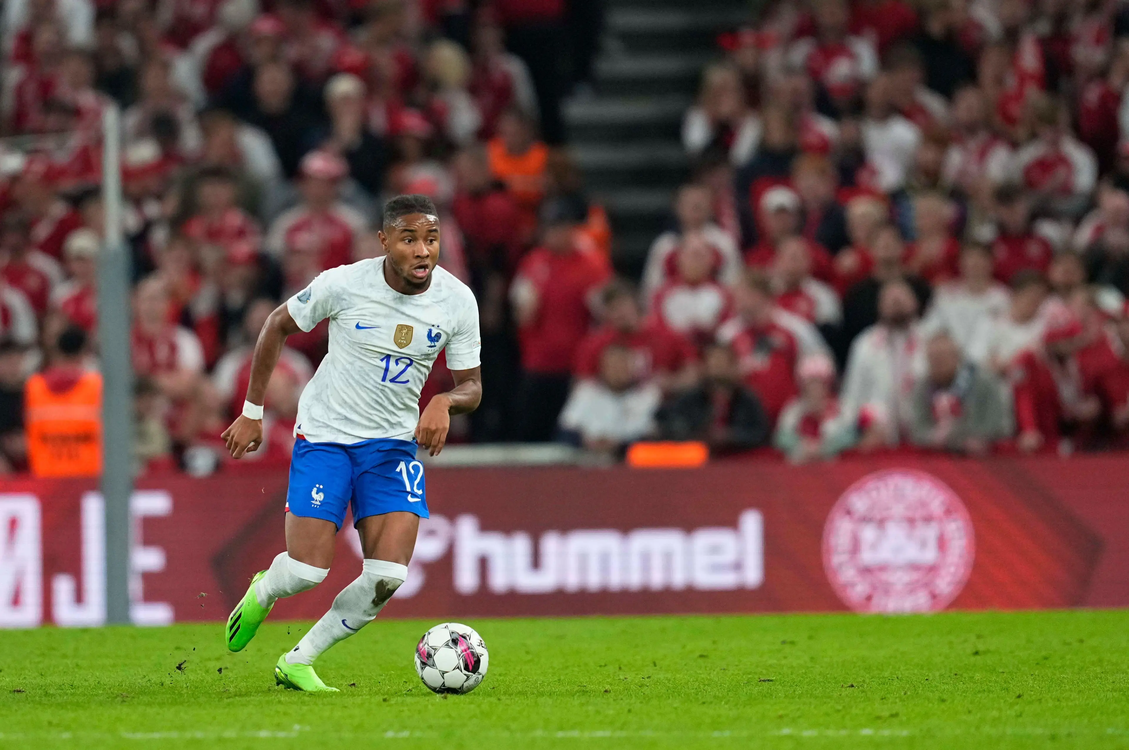 Christopher Nkunku in action for France against Denmark. (Alamy)