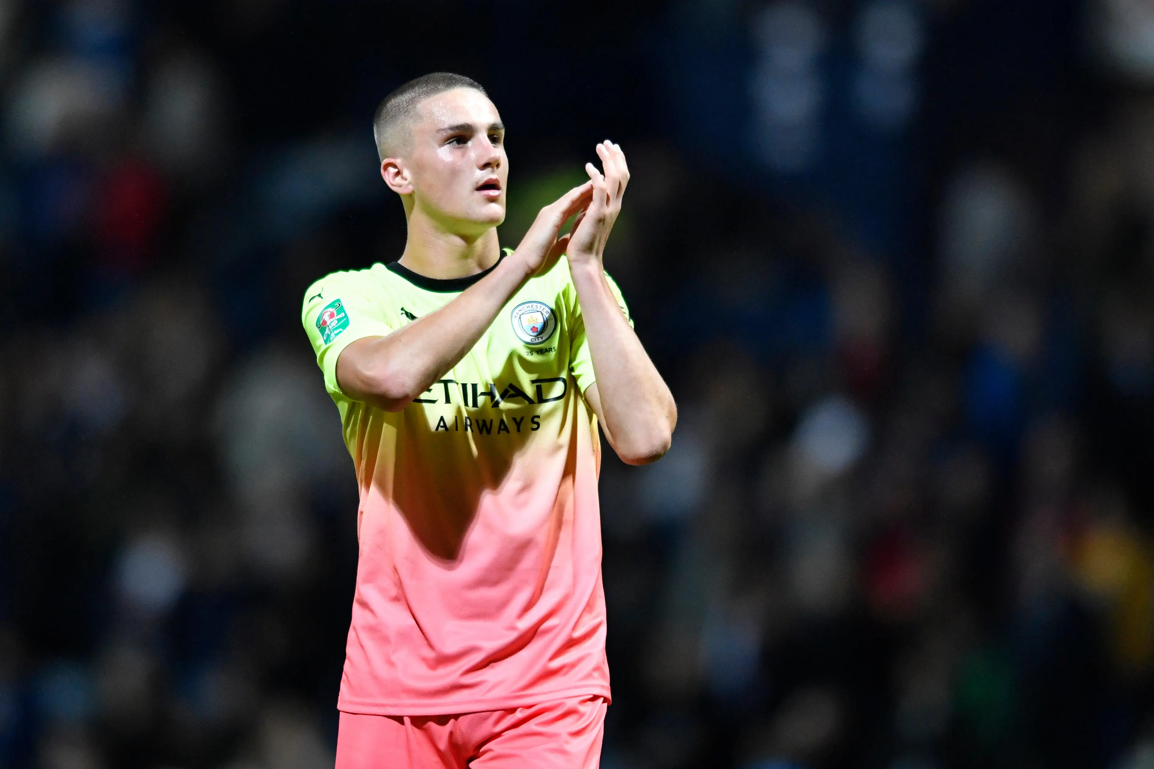 Taylor Harwood-Bellis for Manchester City (Image: Action Plus Sports Images/Alamy)