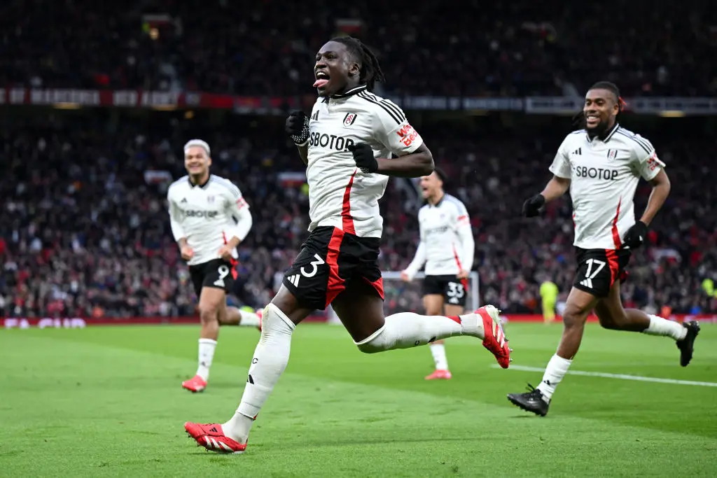 Calvin Bassey put Fulham ahead during their FA Cup clash with Manchester United. (Image: Getty)