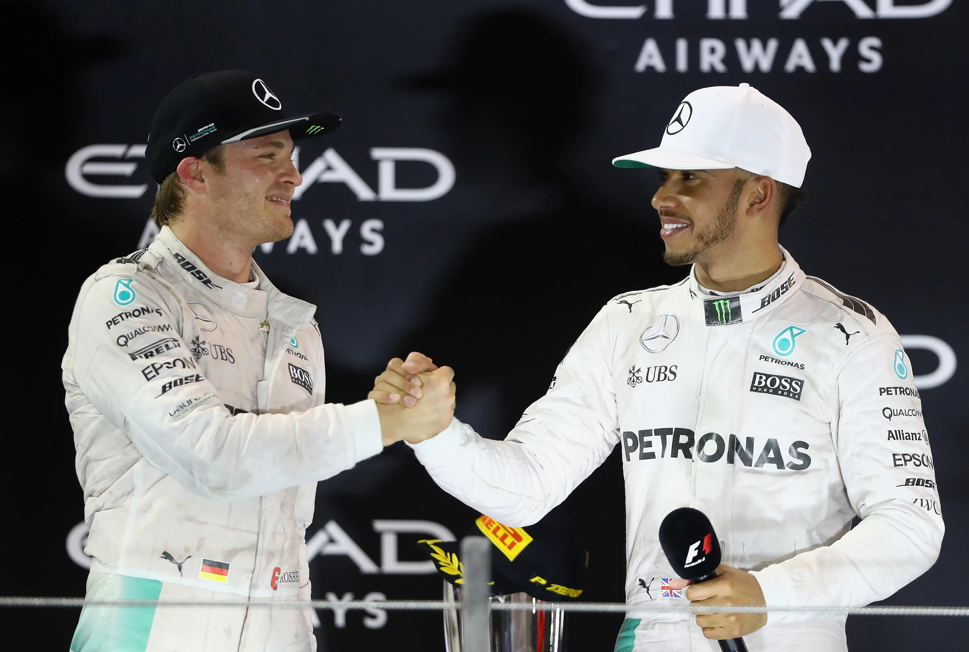 Nico Rosberg and Lewis Hamilton were teammates at Mercedes. Image: Getty