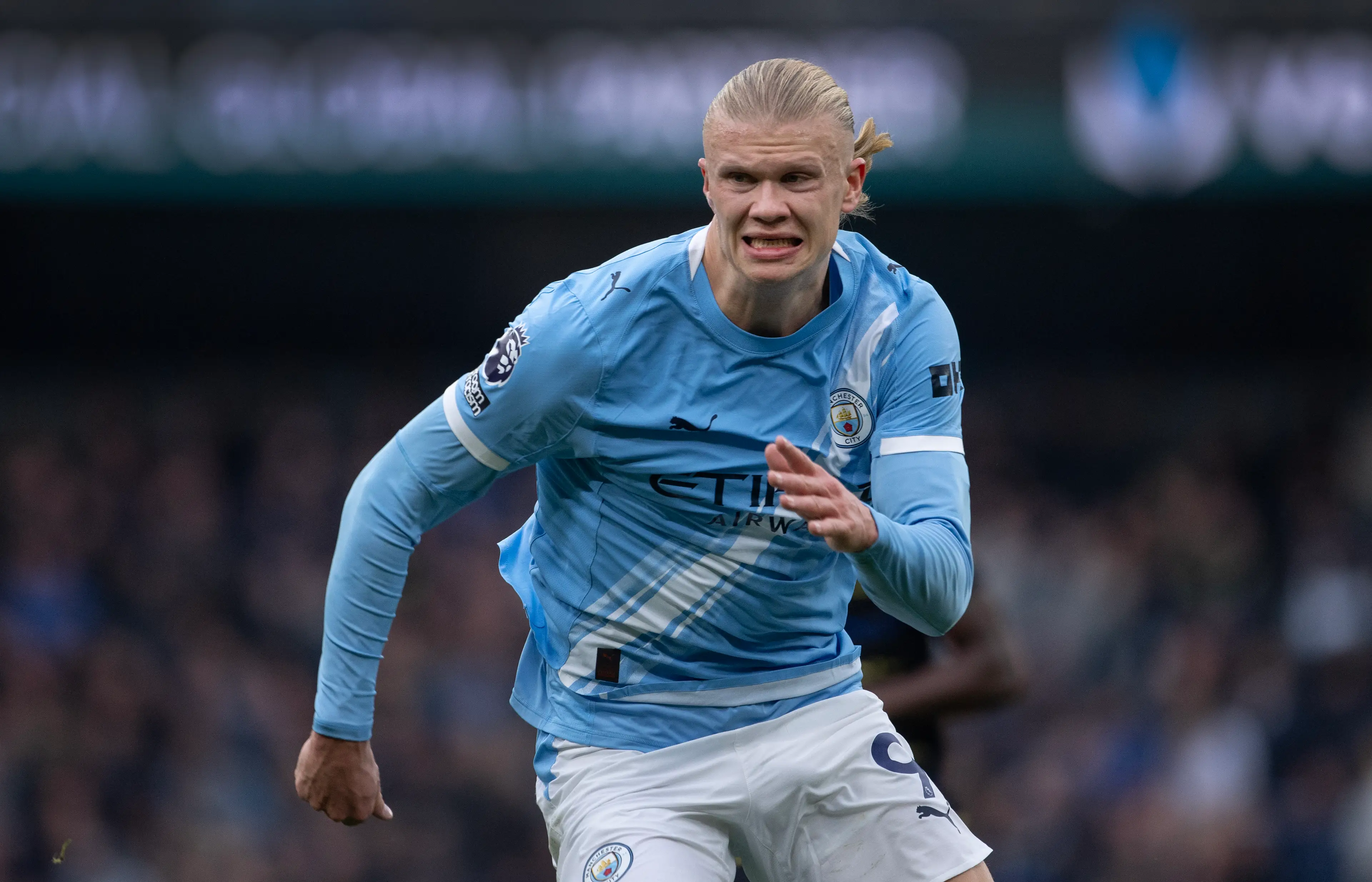 Erling Haaland has signed a new Manchester City deal until 2034. Image: Getty 