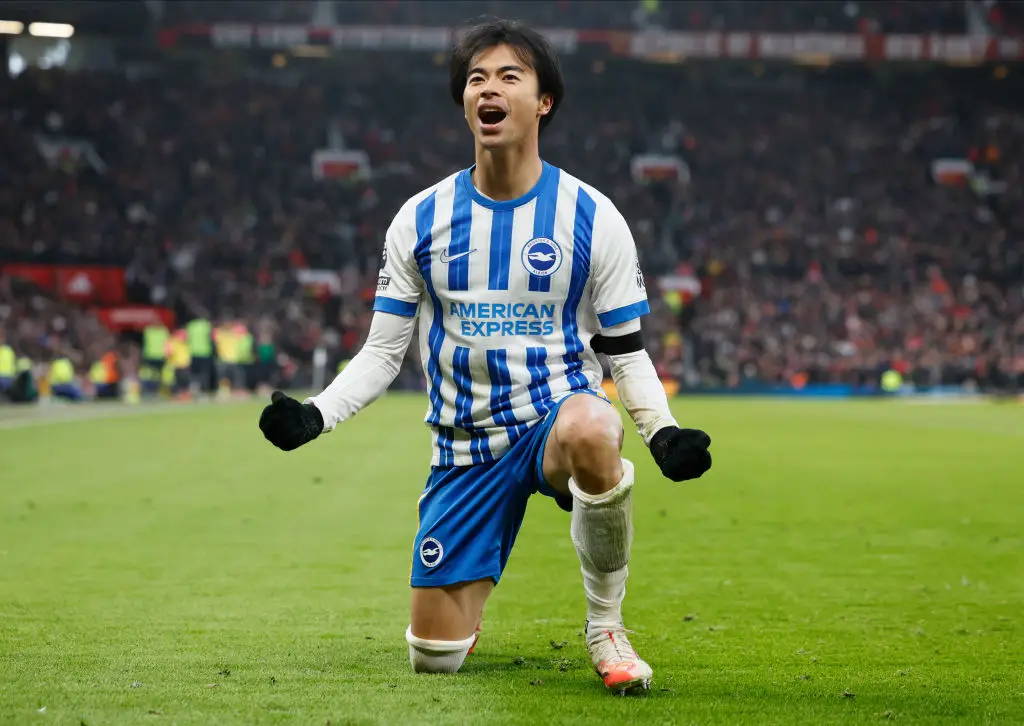 Kaoru Mitoma has scored 18 goals in 92 appearances for Brighton. (Image: Getty)