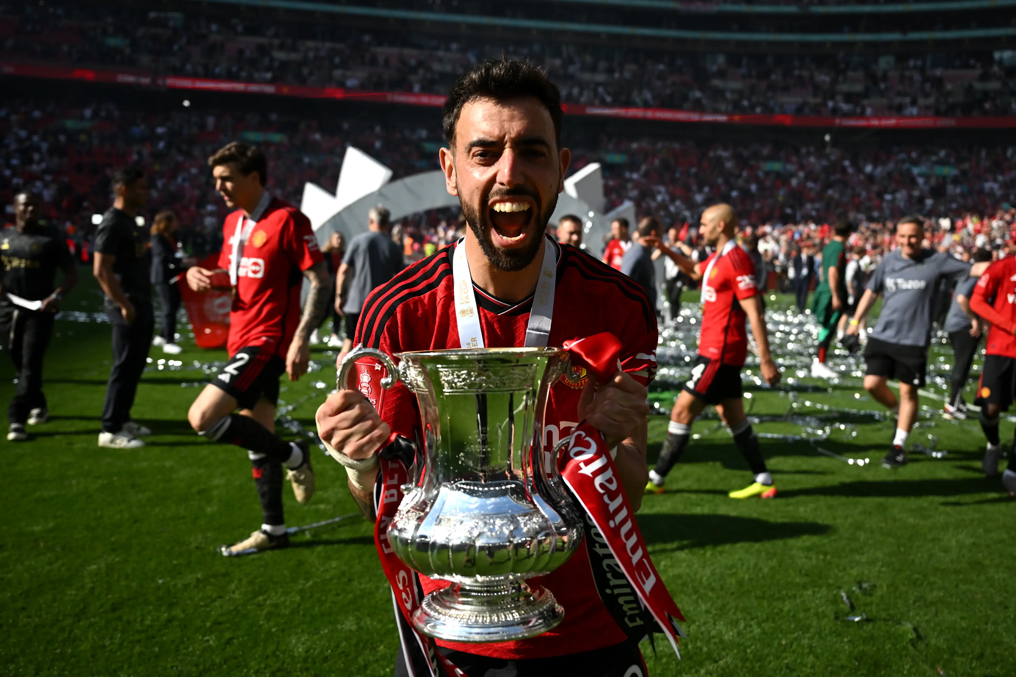 Bruno Fernandes claimed he wanted to remain at United (Getty)