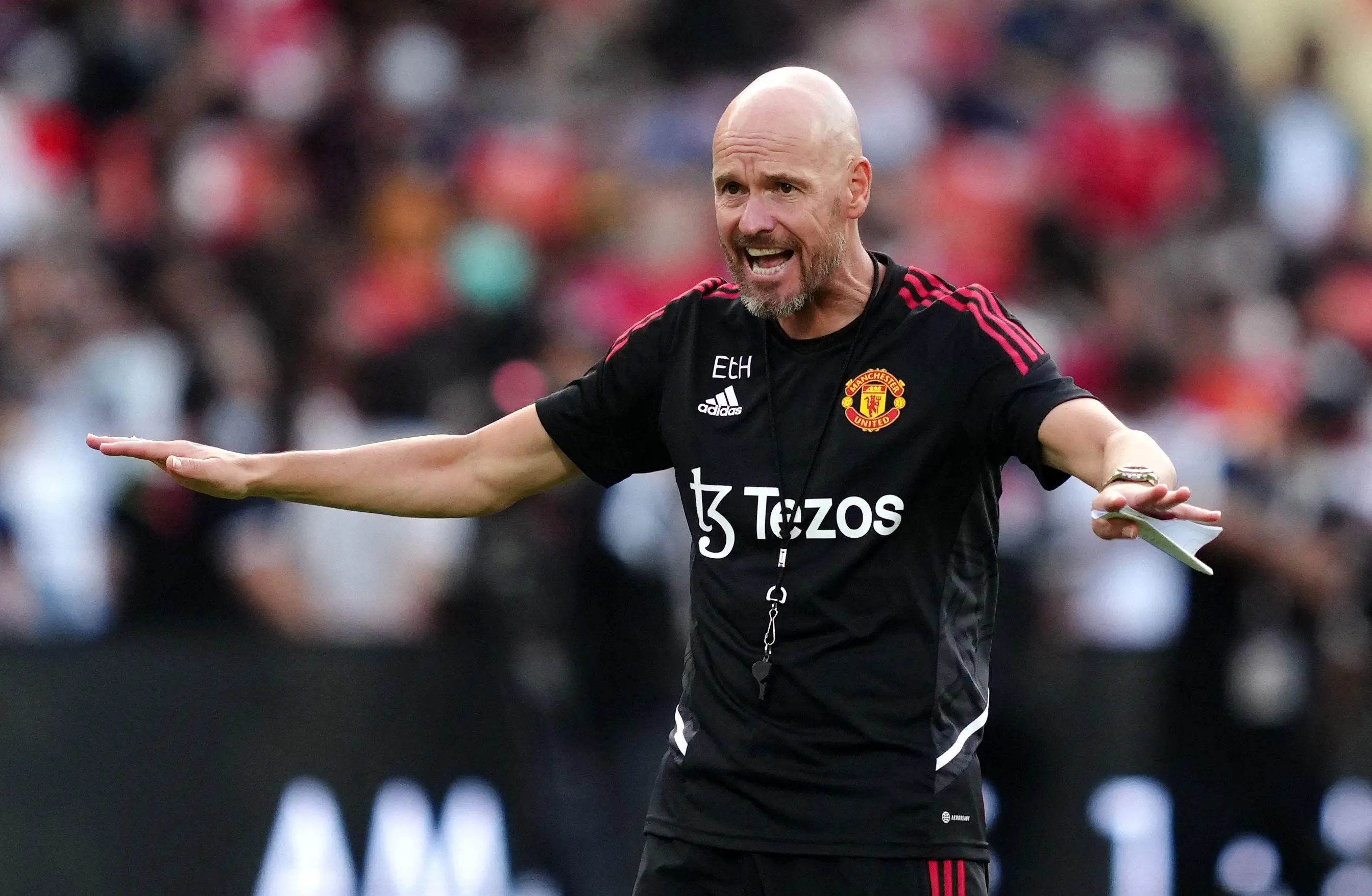 Erik ten Hag on United's pre-season tour. (Image