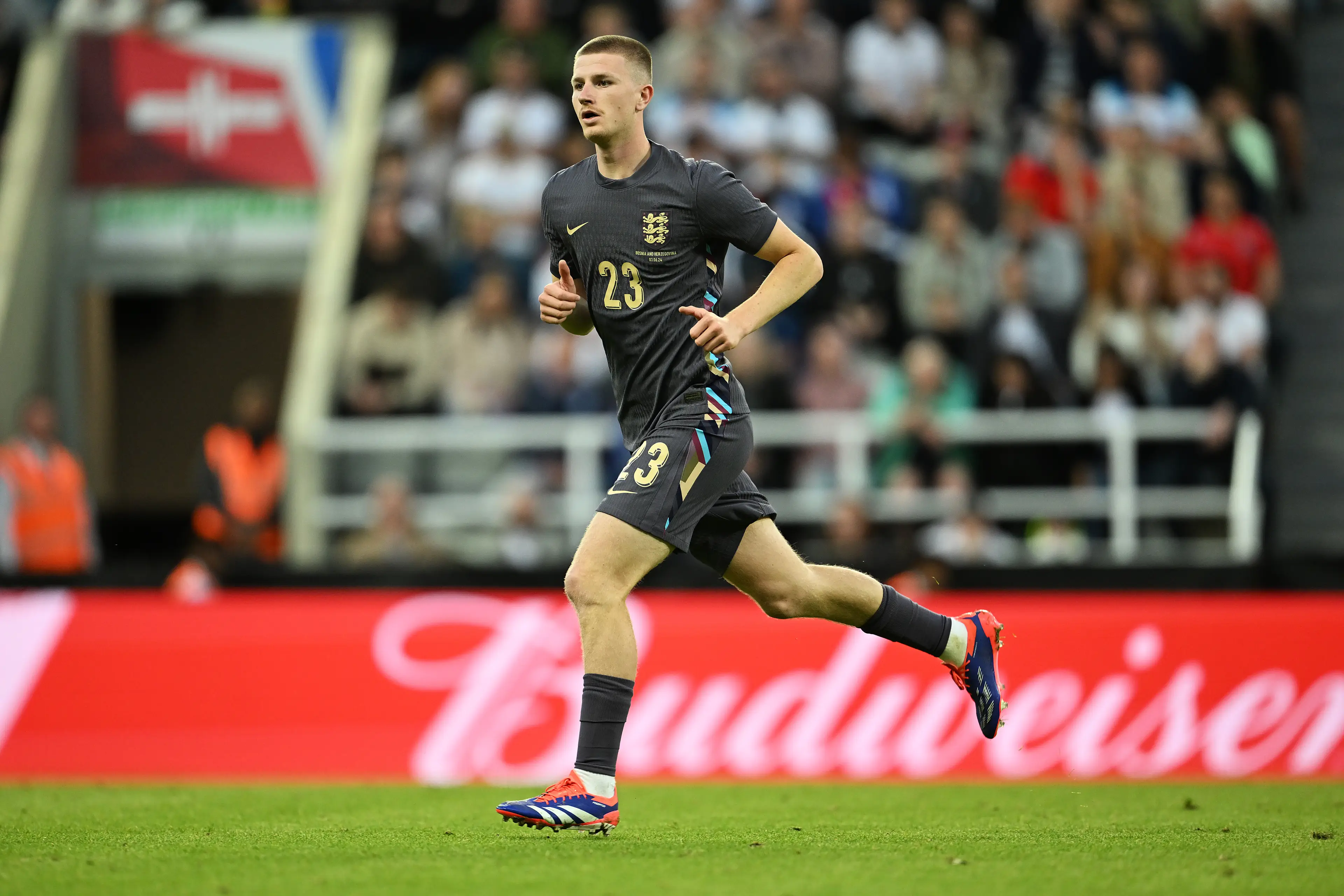Adam Wharton in action for England. Image: Getty 