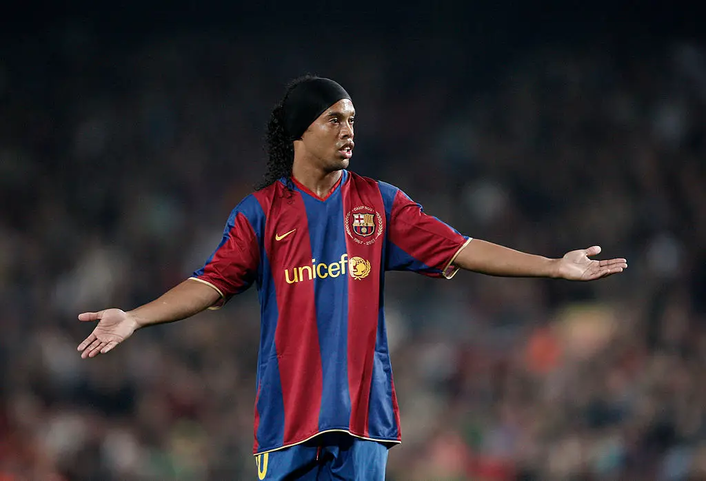 Ronaldinho pictured in action for Barcelona in 2007 (Image: Getty)