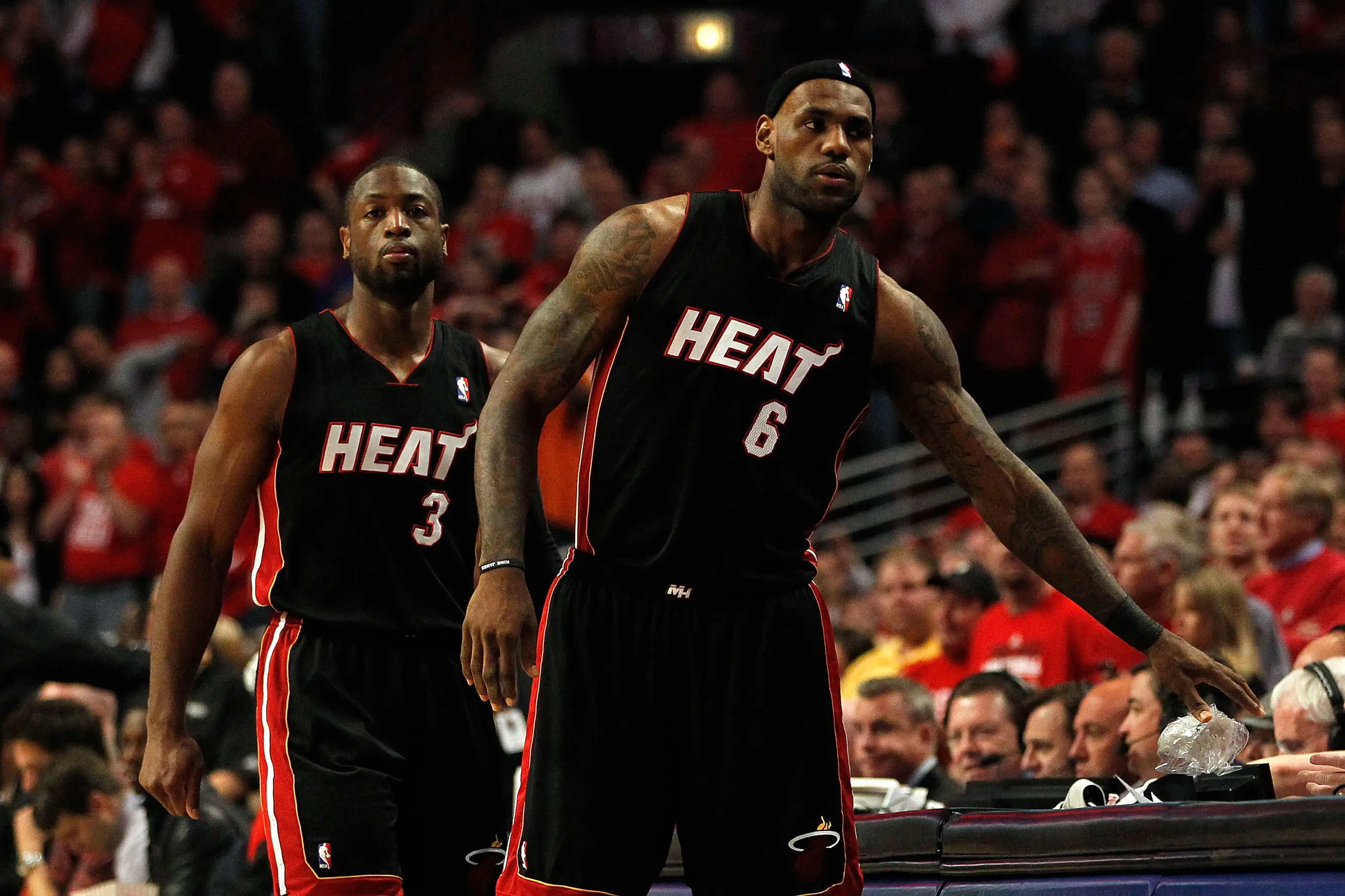 Dwyane Wade and LeBron James during their time with the Miami Heat. Image: Getty 