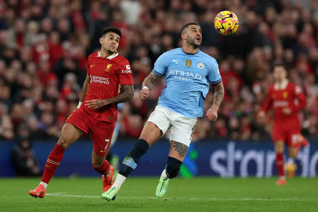 Kyle Walker had a tough afternoon at Anfield (Credit:Getty)