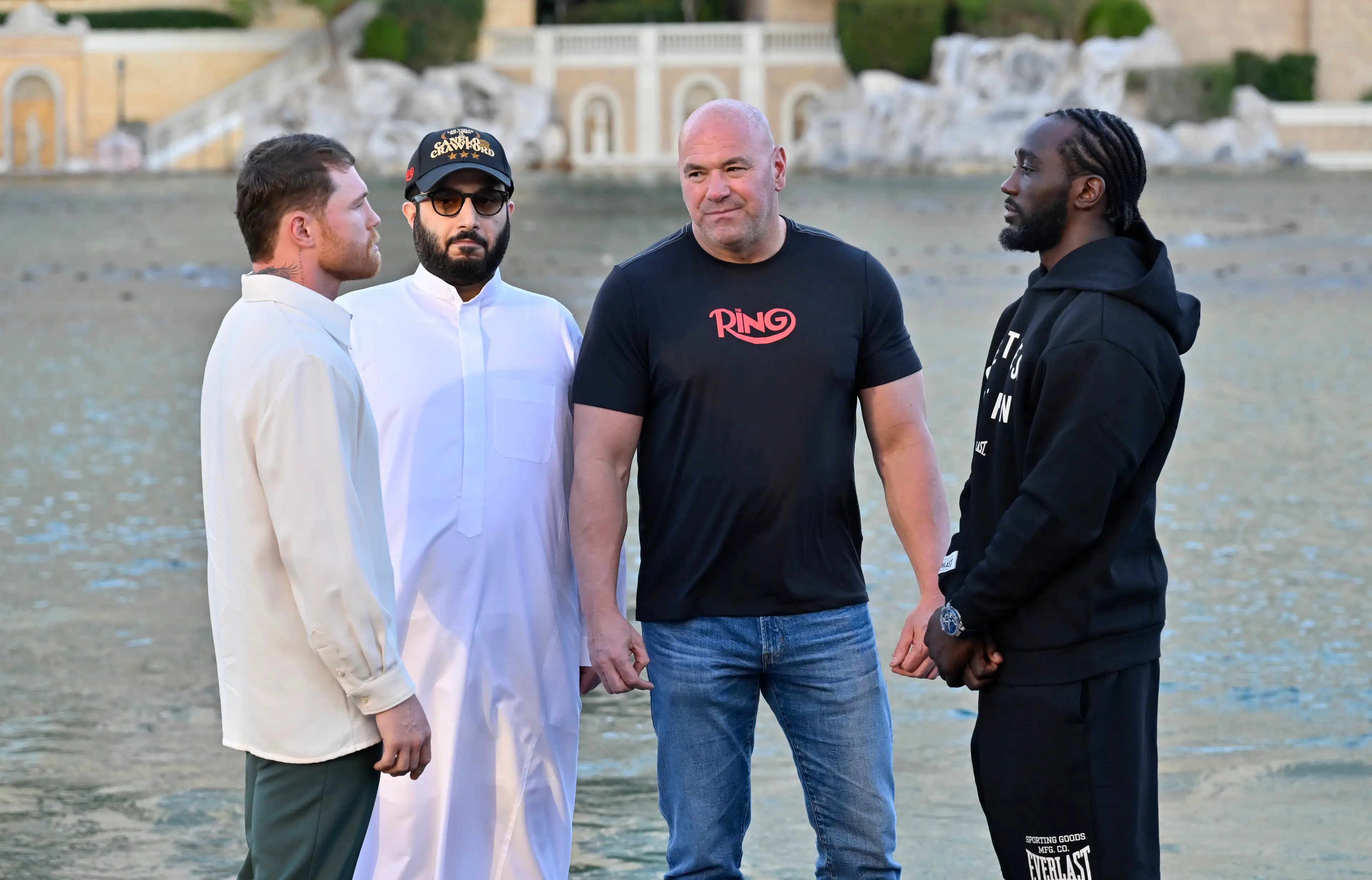 Dana White promoting Canelo Alvarez and Terence Crawford fight. Image: David Becker / Stringer via Getty