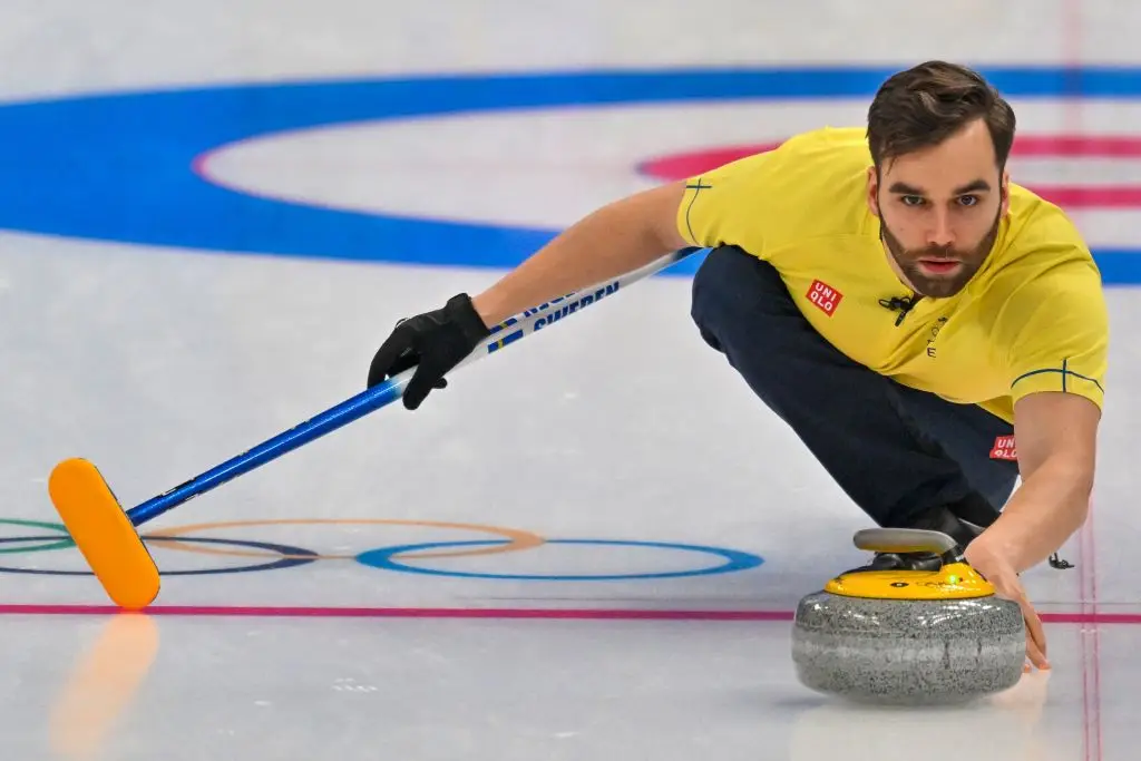 Eriksson was furious with Kennedy during Sweden's curling match against Canada. (Image: LILLIAN SUWANRUMPHA/AFP via Getty Images)