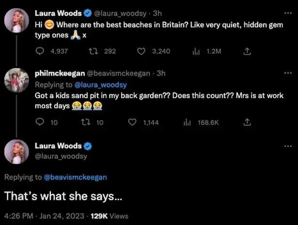 Woods' Twitter conversation. Image: Twitter