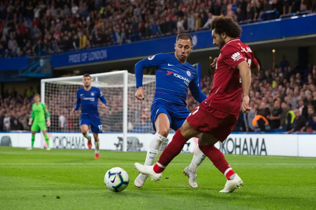 Eden Hazard challenges Mo Salah in 2018 (Credit:Getty)