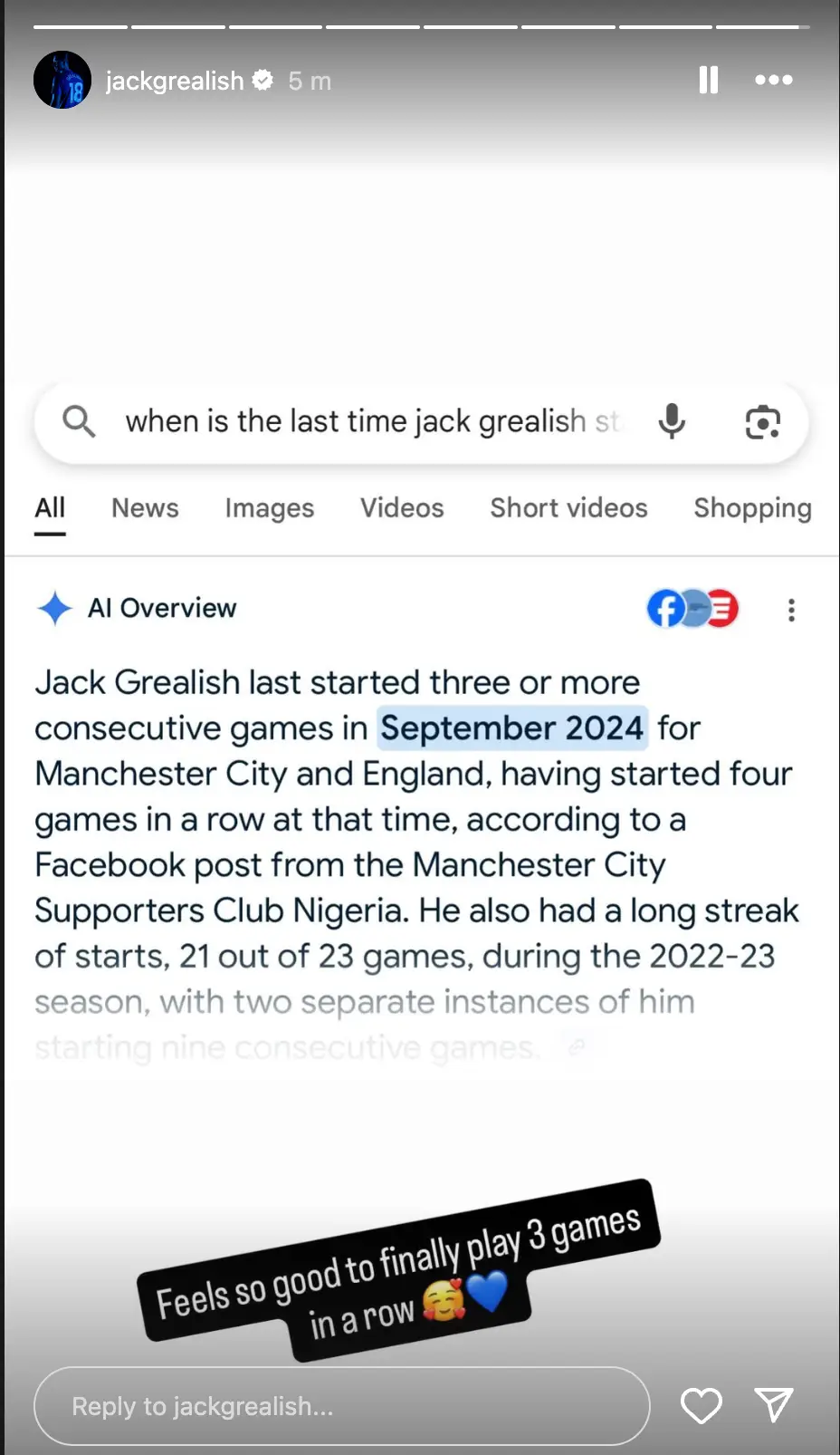 Image: Instagram/@jackgrealish