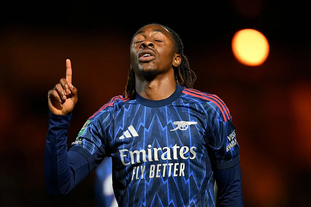 Eberechi Eze scored his first goal for Arsenal in the Carabao Cup match. (Image: Clive Mason/Getty Images)