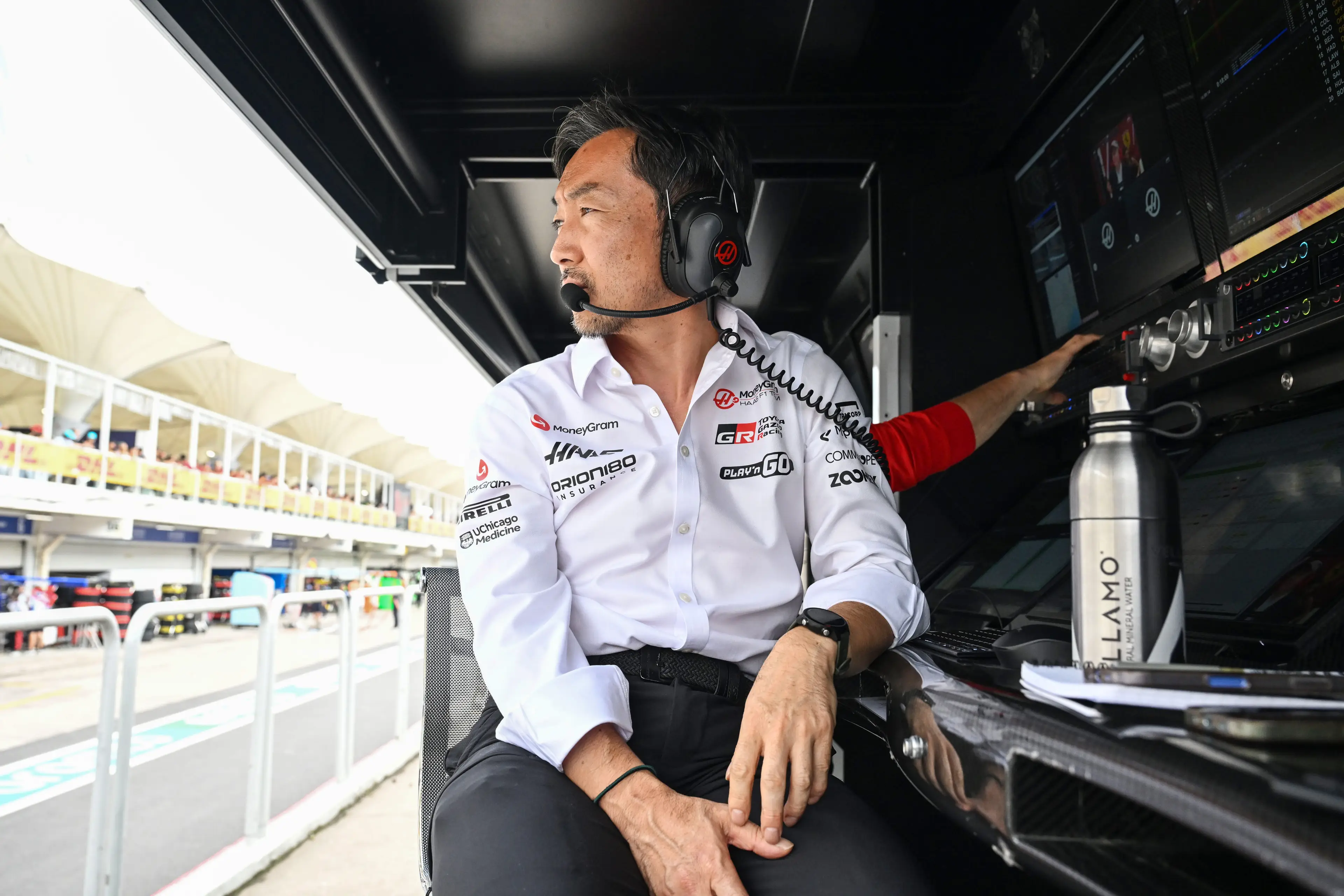 Ayao Komatsu on the pit wall (Image: Getty)