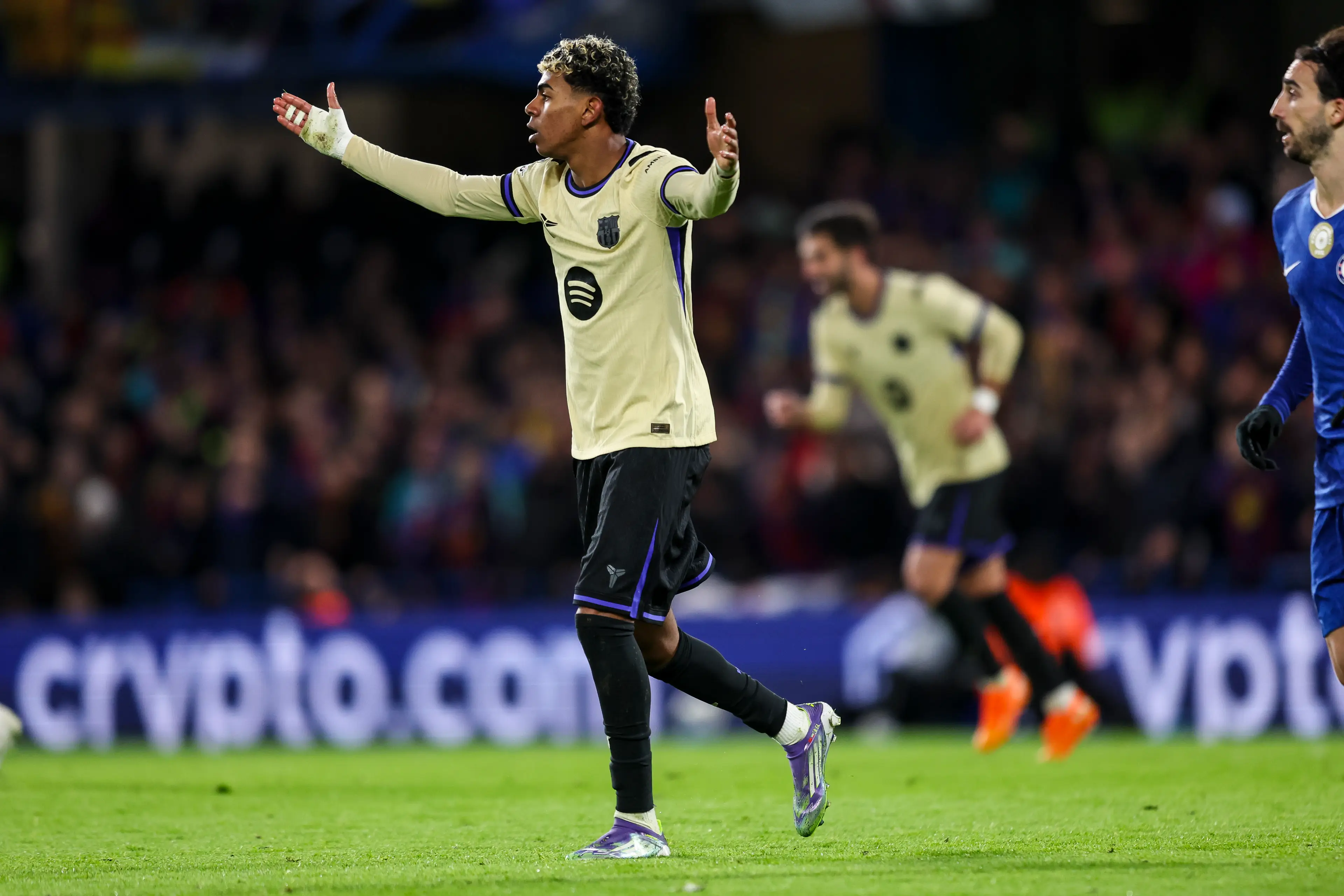 Lamine Yamal in action against Chelsea. Image: Getty 