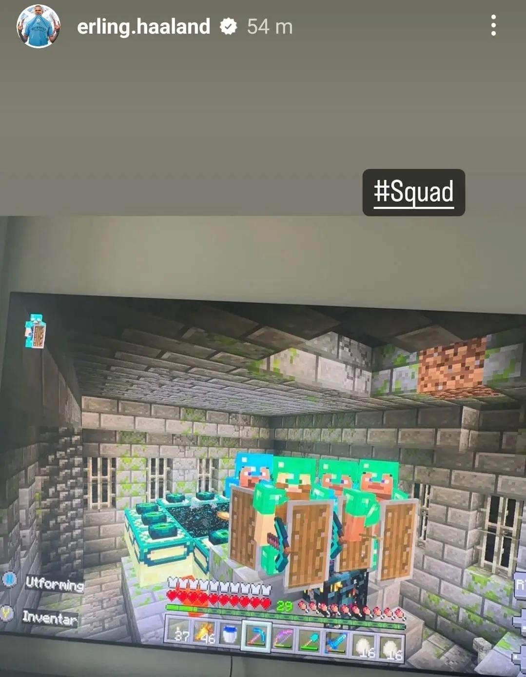 Haaland playing his chosen game. Image: Instagram