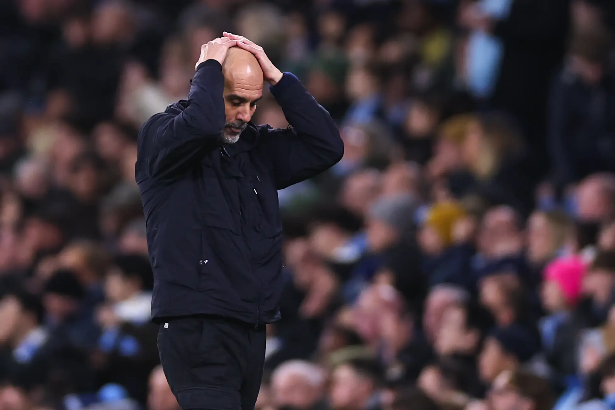 Guardiola's side are currently five points behind Arsenal in the Premier League. Image: Getty