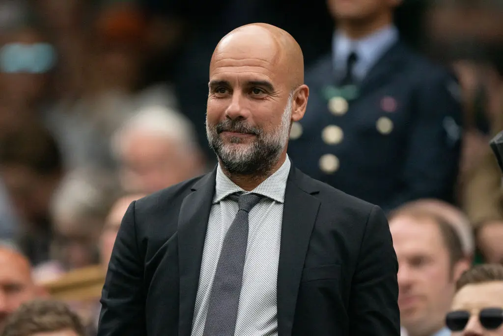 Pep Guardiola (pictured at Wimbledon) has been tipped as a successor to Gareth Southgate -