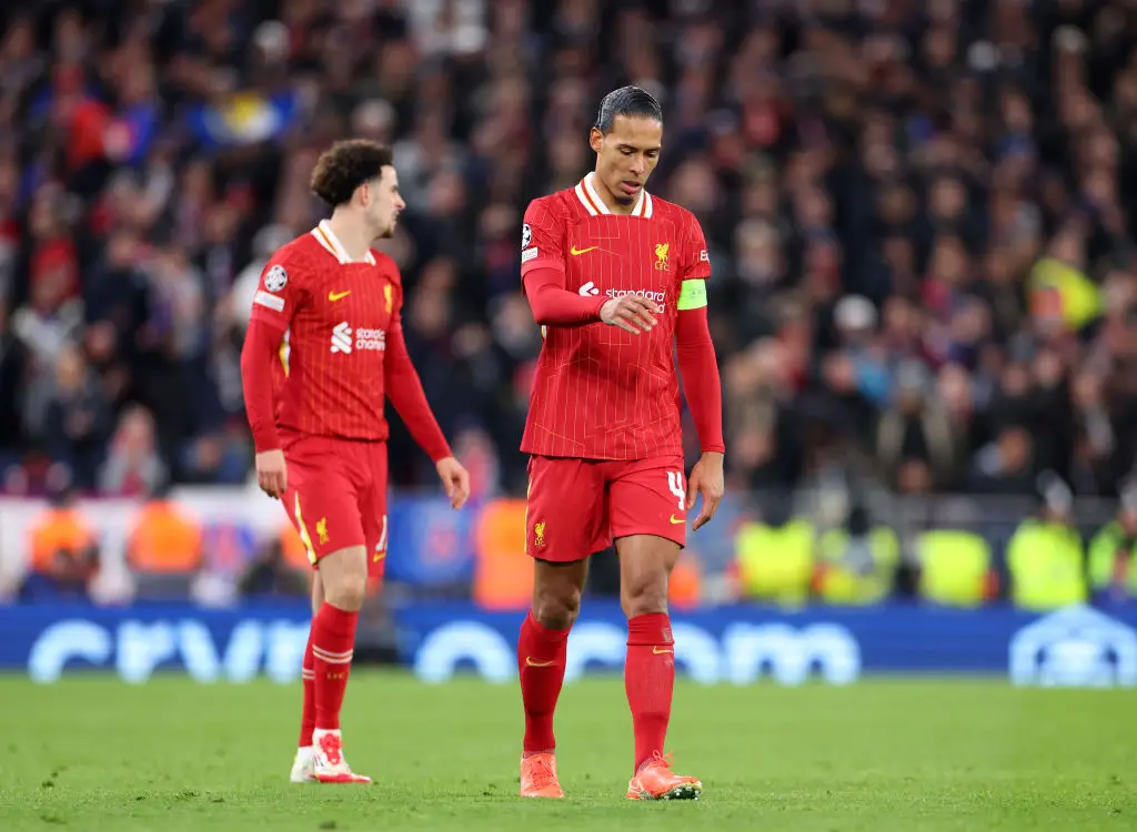 Virgil van Dijk pictured during Liverpool's second leg defeat to Paris Saint-Germain (Image: Getty)