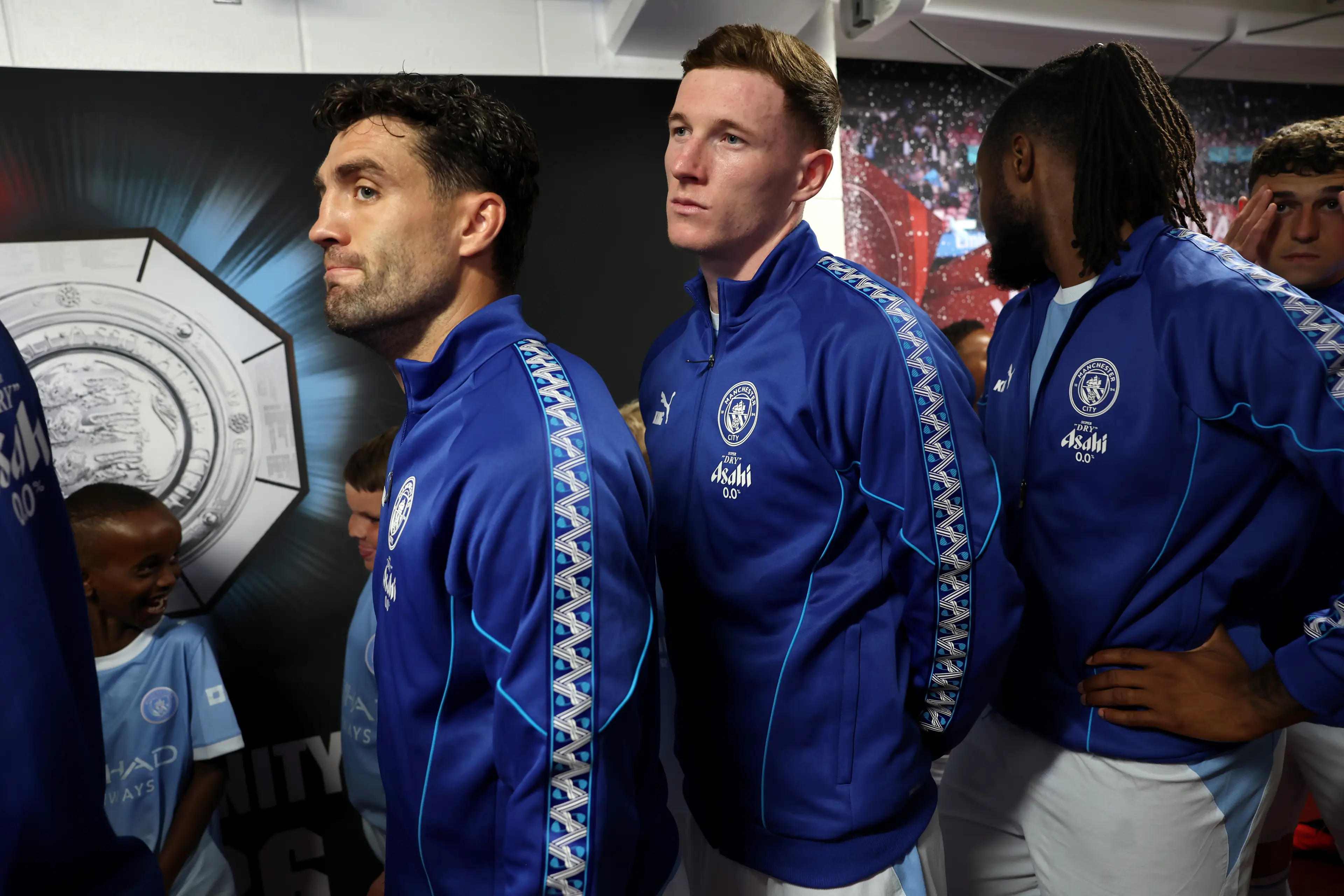 Mateo Kovacic and Elliot Anderson ahead of Sunday's Community Shield clash. Image credit: Getty