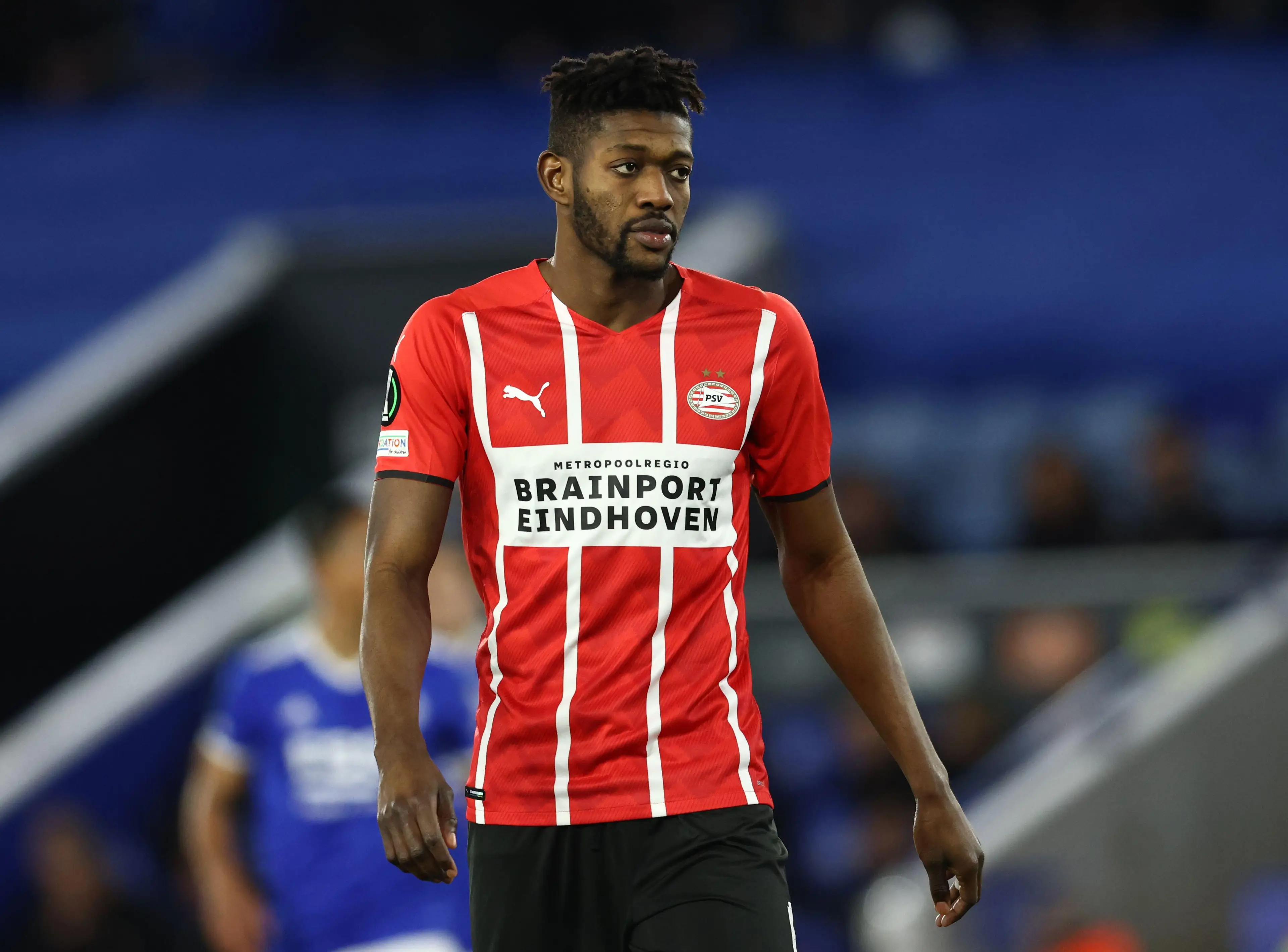  Ibrahim Sangaré in action for PSV in the Europa League against Leicester City. (Alamy)