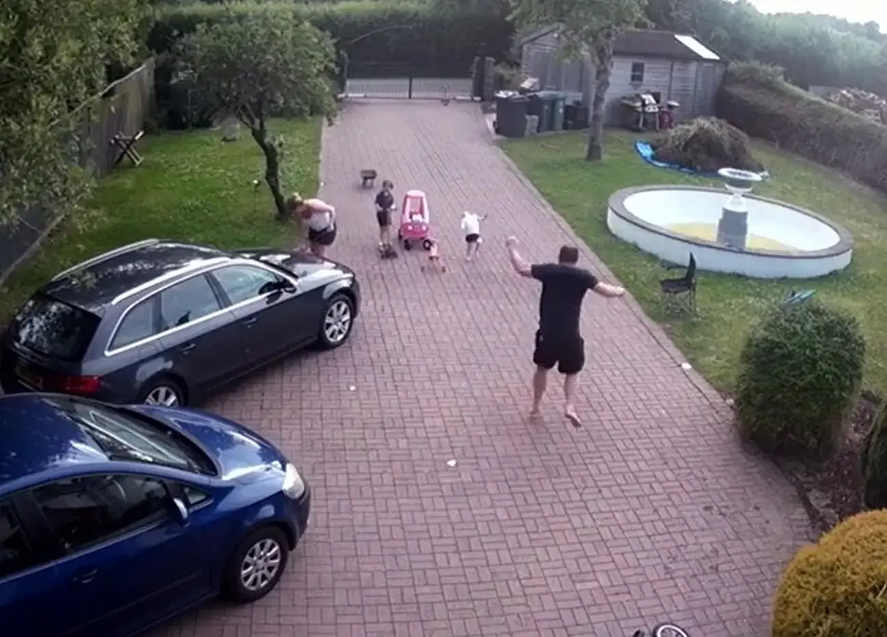 Quade managed to avoid hitting his head after being struck by the football.