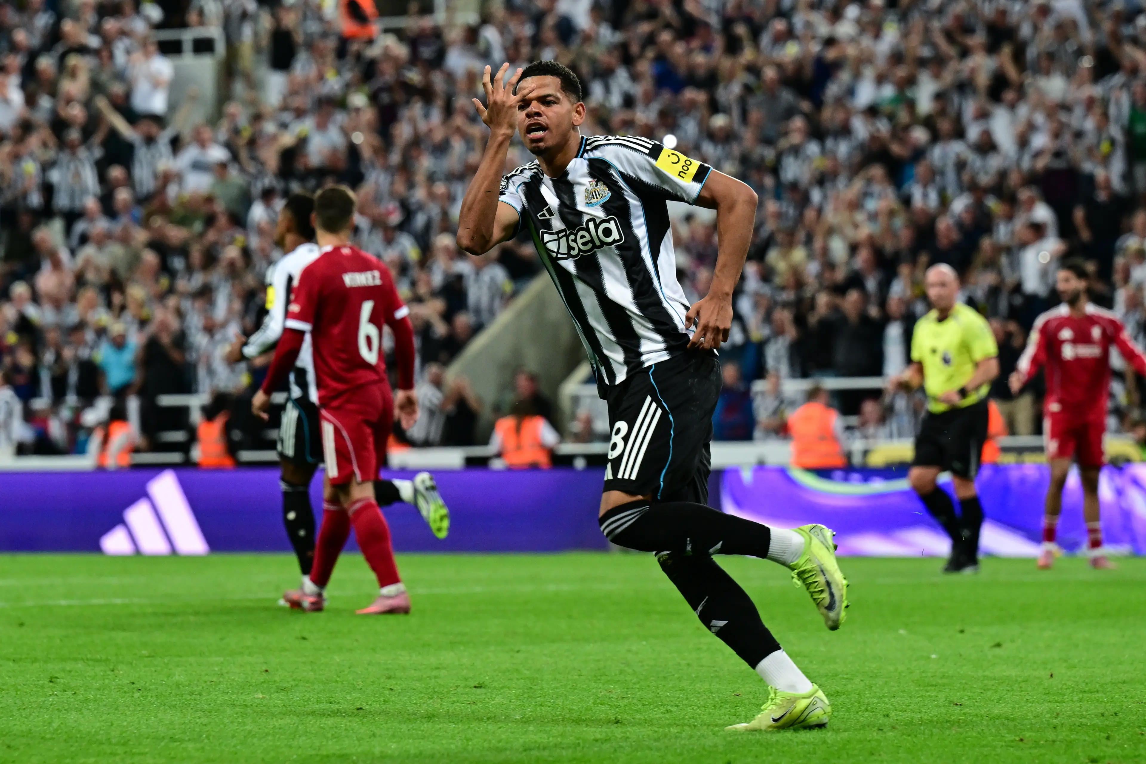 William Osula scored from a Newcastle United set-piece. Image: Getty