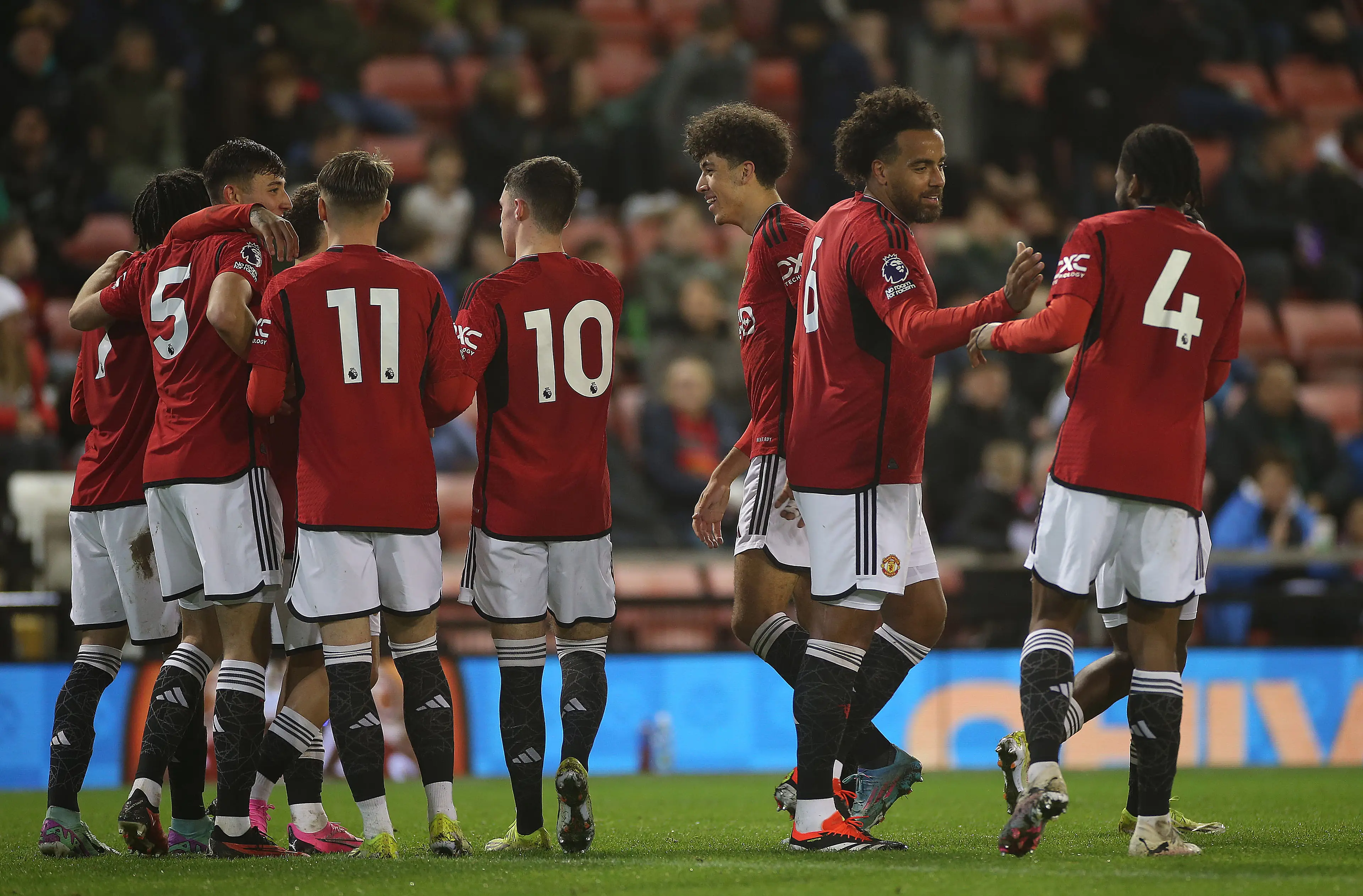 Tom Huddlestone after he found the net for Man Utd under-21s in their Premier League 2 win over Man City. Image credit: Getty