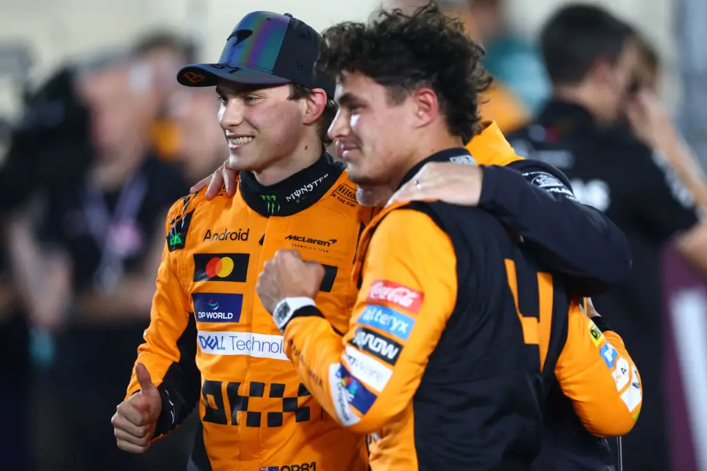 McLaren's Oscar Piastri and Lando Norris pictured after the Qatar GP sprint race (Image: Getty)