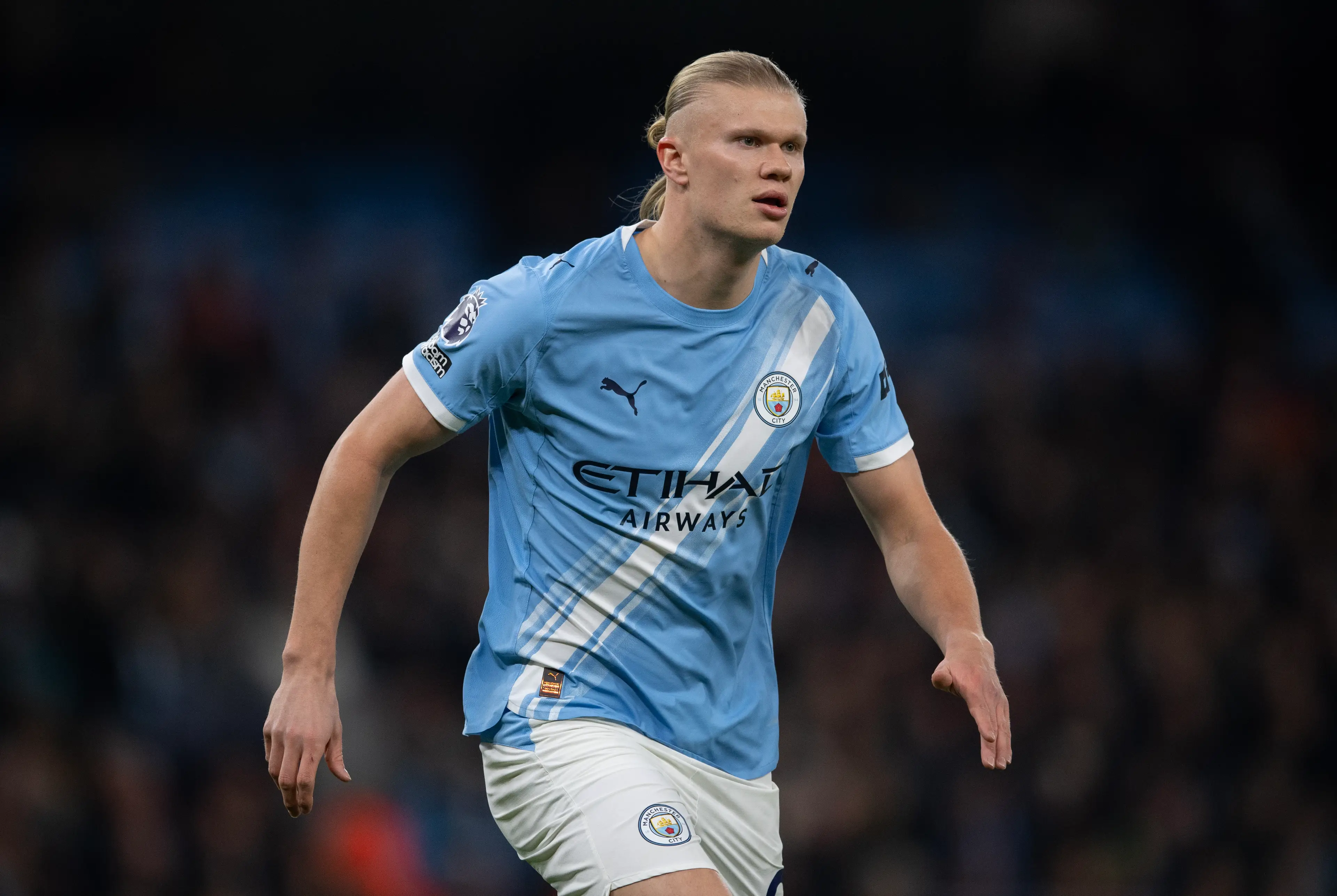 Erling Haaland has scored 153 goals since signing for City. Image: Getty