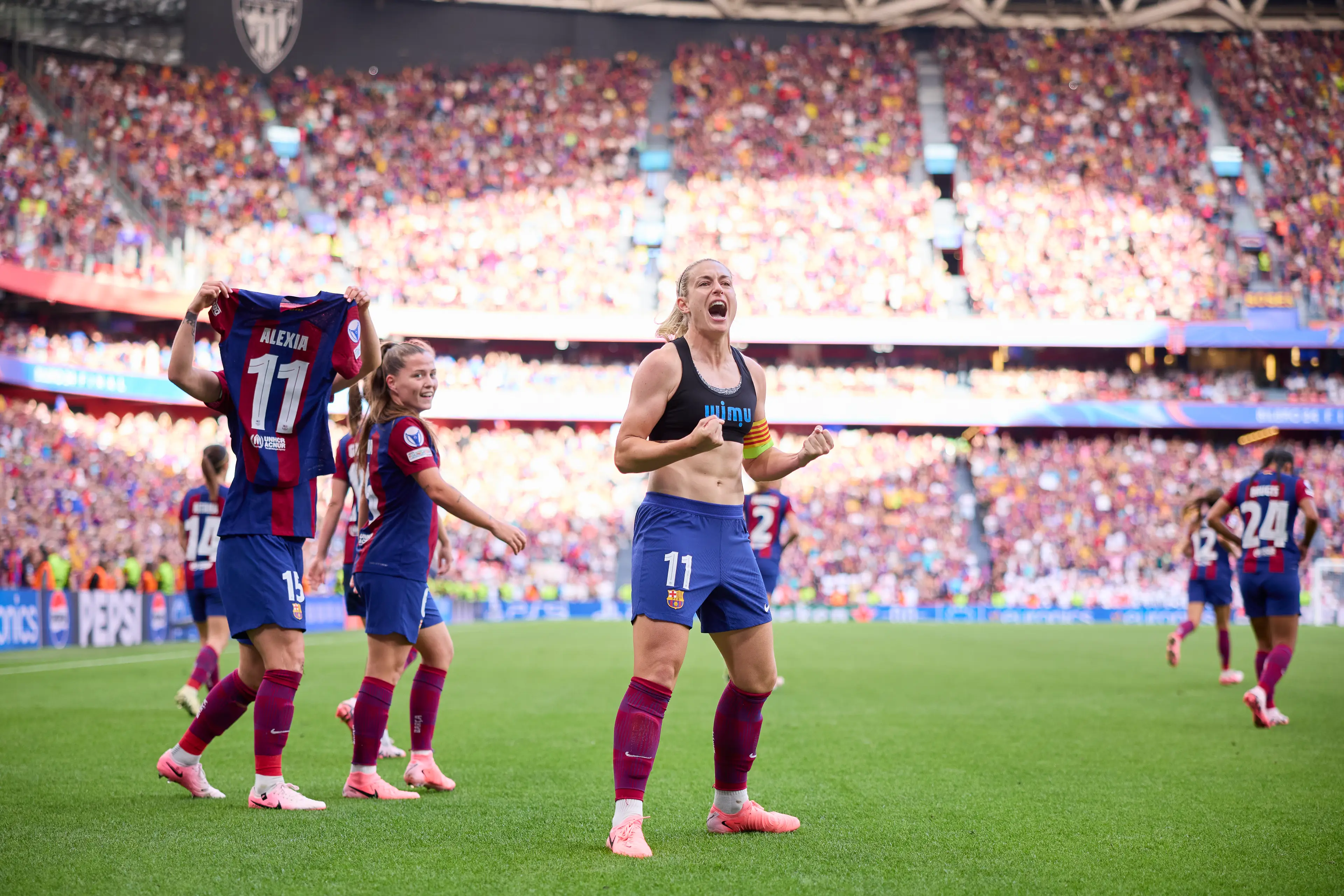 Alexia Putellas' celebration will go down as an iconic moment. [Getty]
