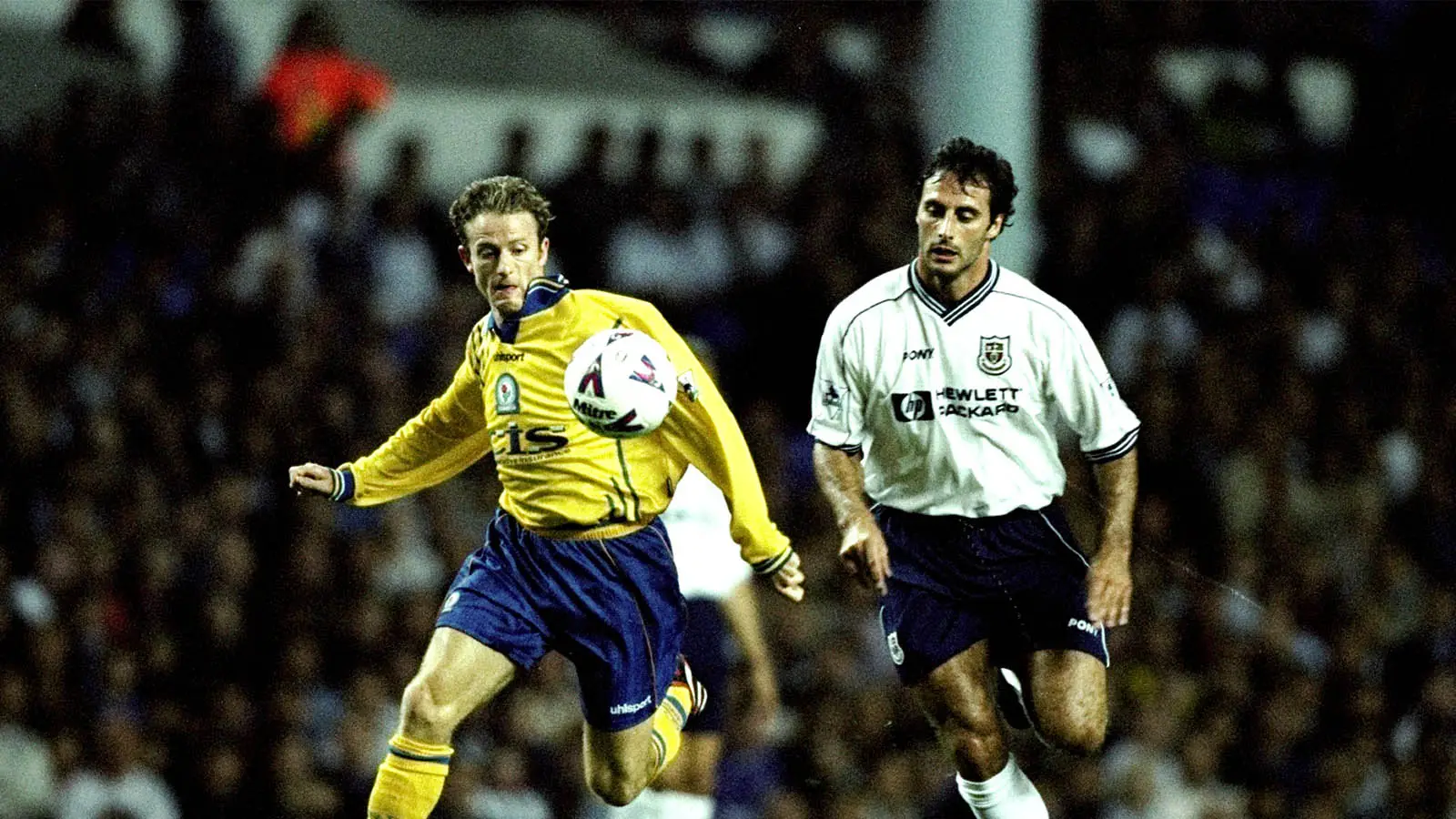 Ramon Vega (right) pictured in action for Spurs in 1998 (Image: Getty)